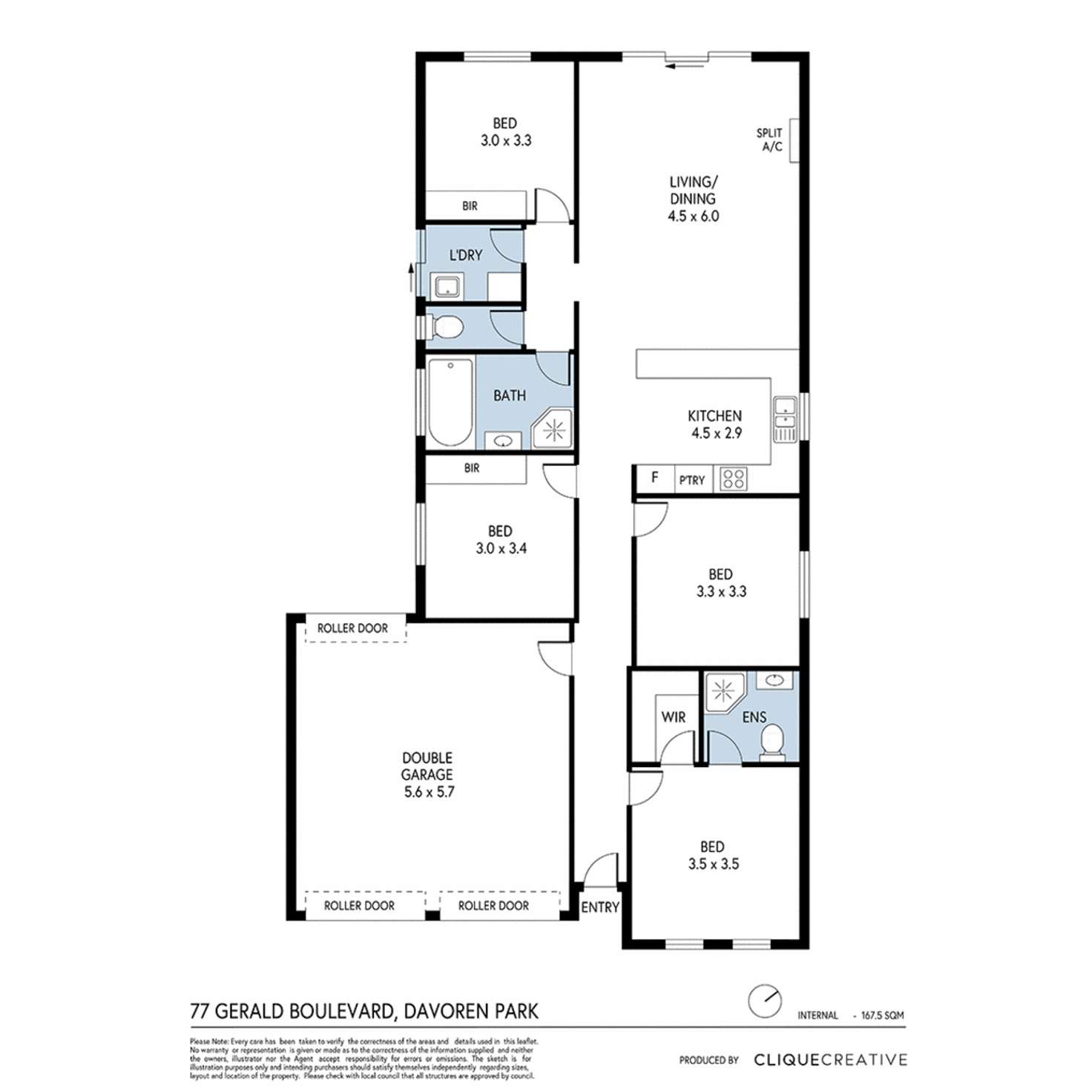 Floorplan of Homely house listing, 77 Gerald Boulevard, Davoren Park SA 5113