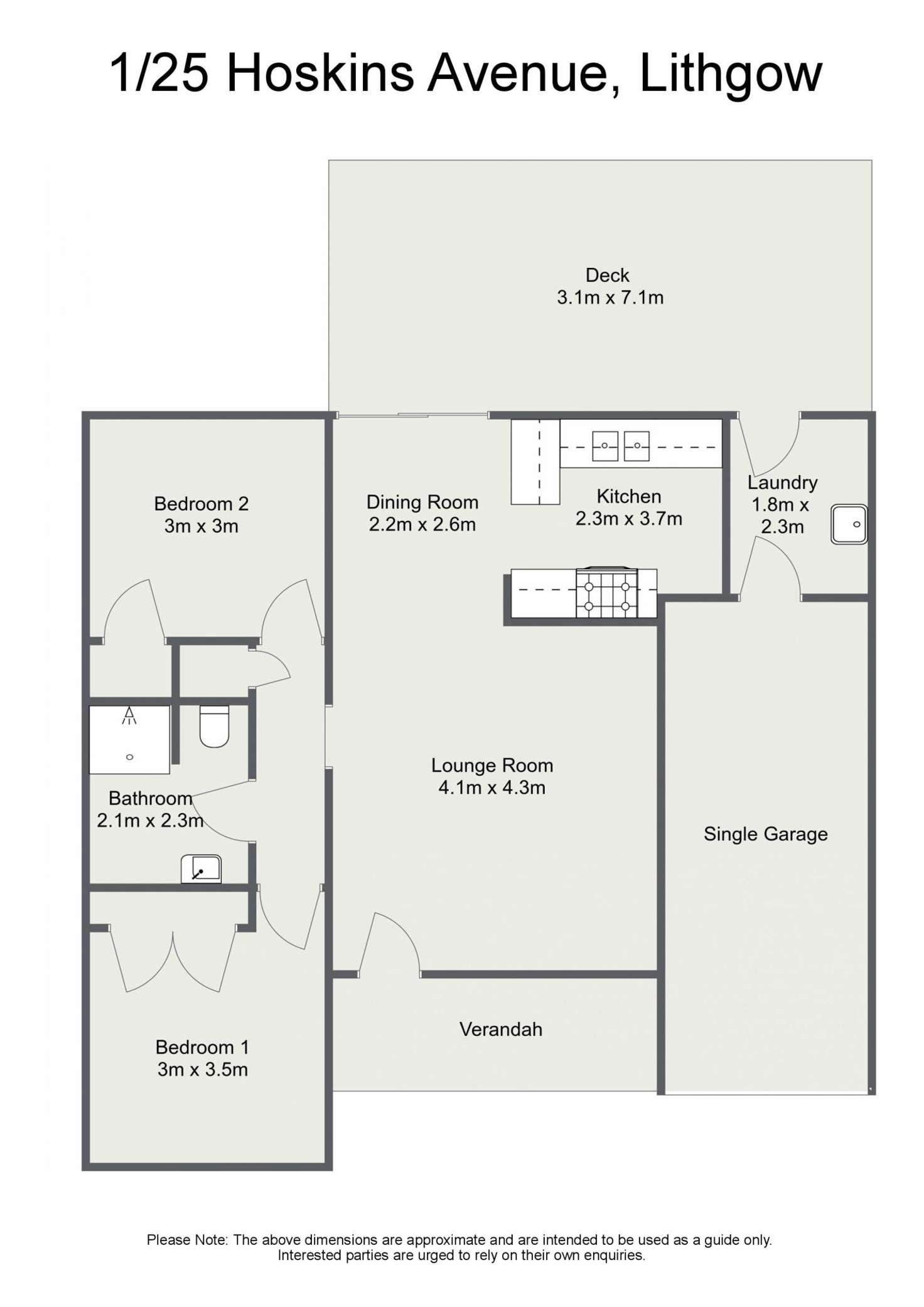 Floorplan of Homely villa listing, 1/25 Hoskins Avenue, Lithgow NSW 2790