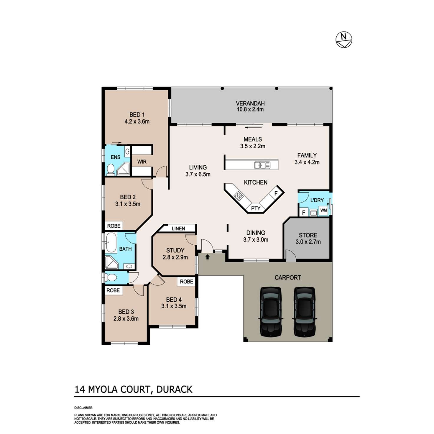 Floorplan of Homely house listing, 14 Myola Court, Durack NT 830