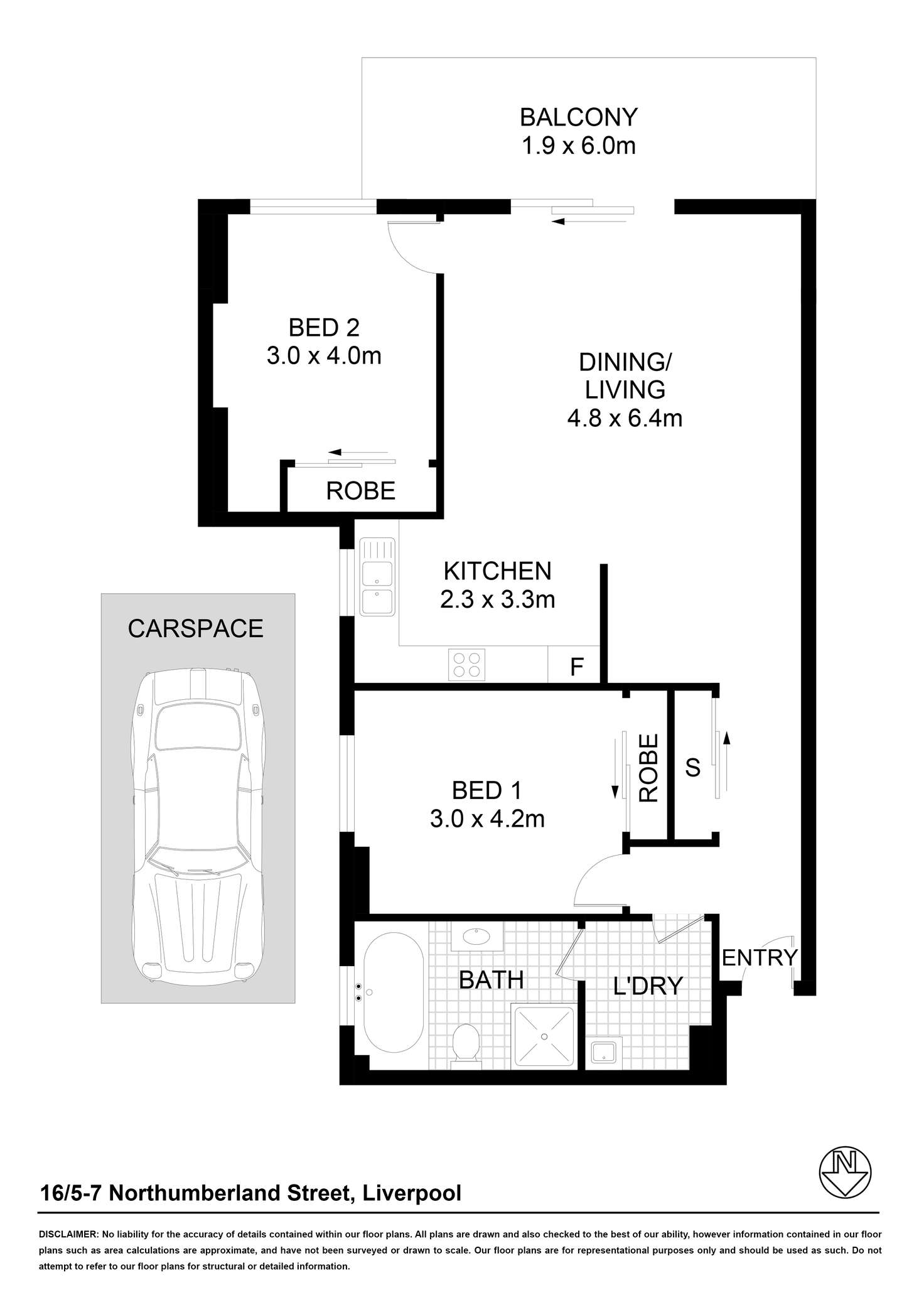Floorplan of Homely apartment listing, 16/5 Northumberland Street, Liverpool NSW 2170