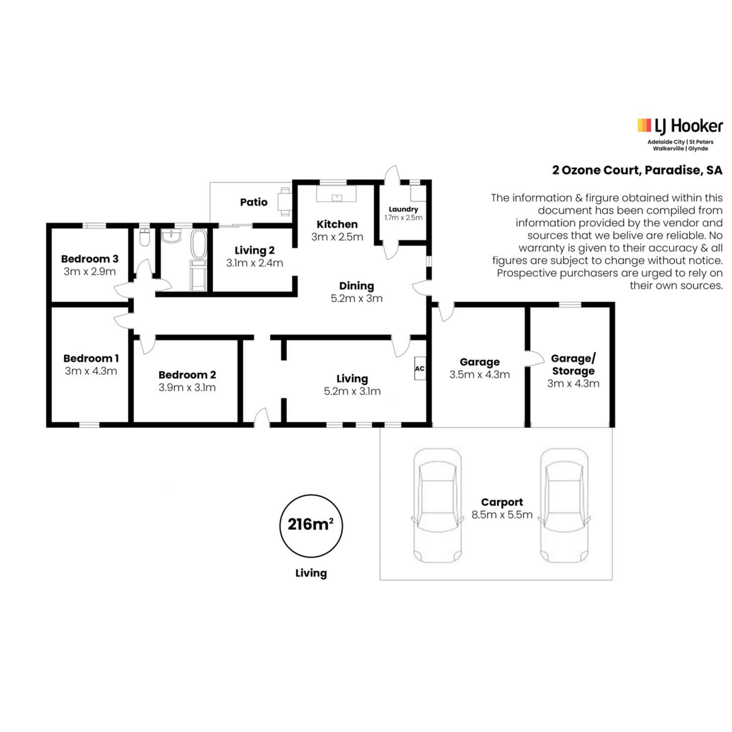 Floorplan of Homely house listing, 2 Ozone Court, Paradise SA 5075