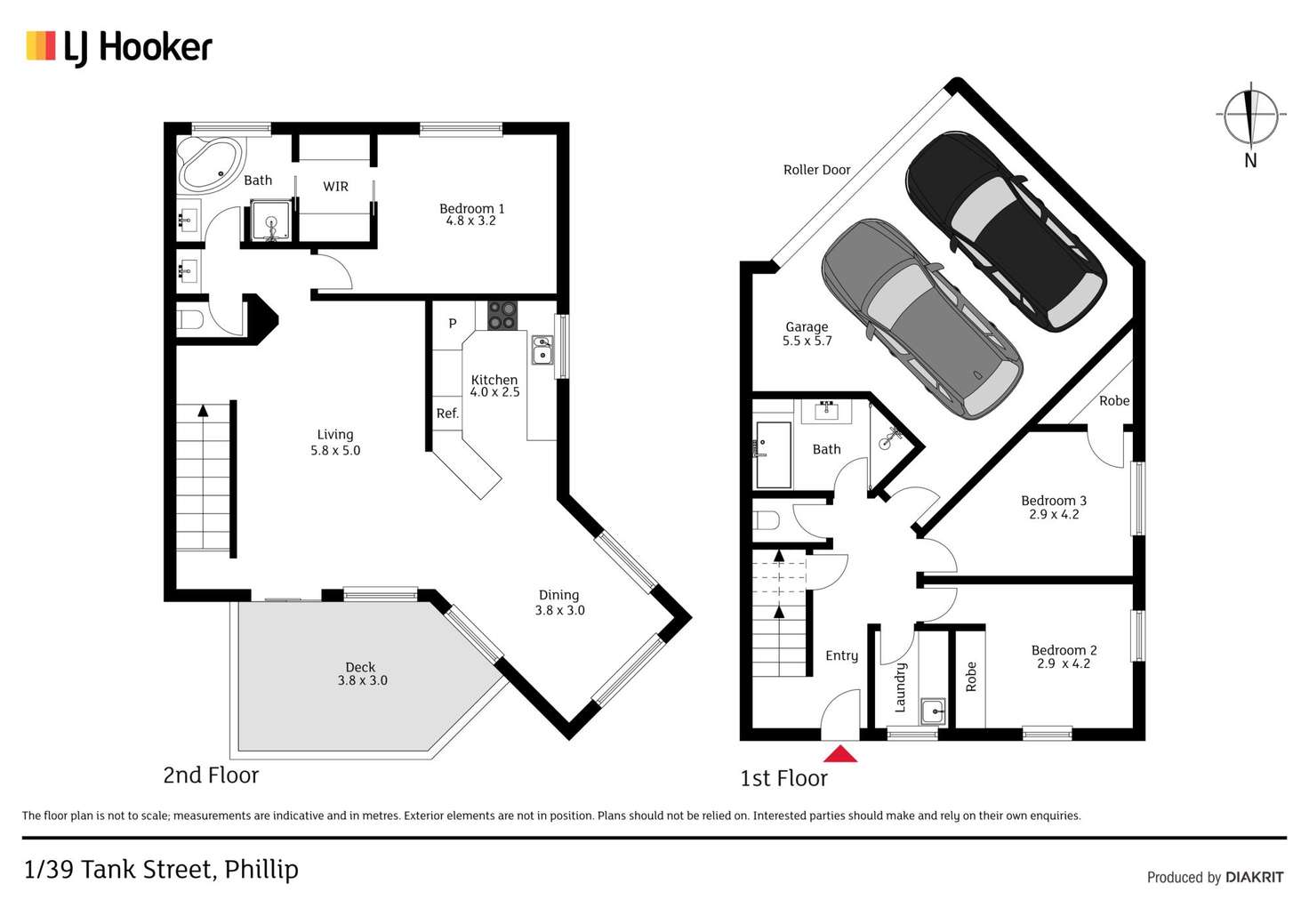 Floorplan of Homely townhouse listing, 1/39 Tank Street, Phillip ACT 2606