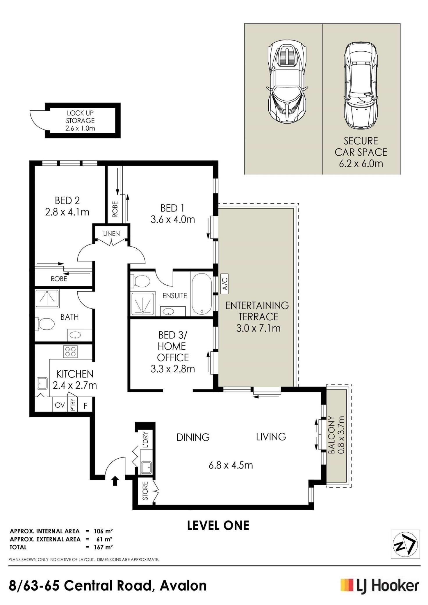 Floorplan of Homely unit listing, 8/63-65 Central Road, Avalon Beach NSW 2107