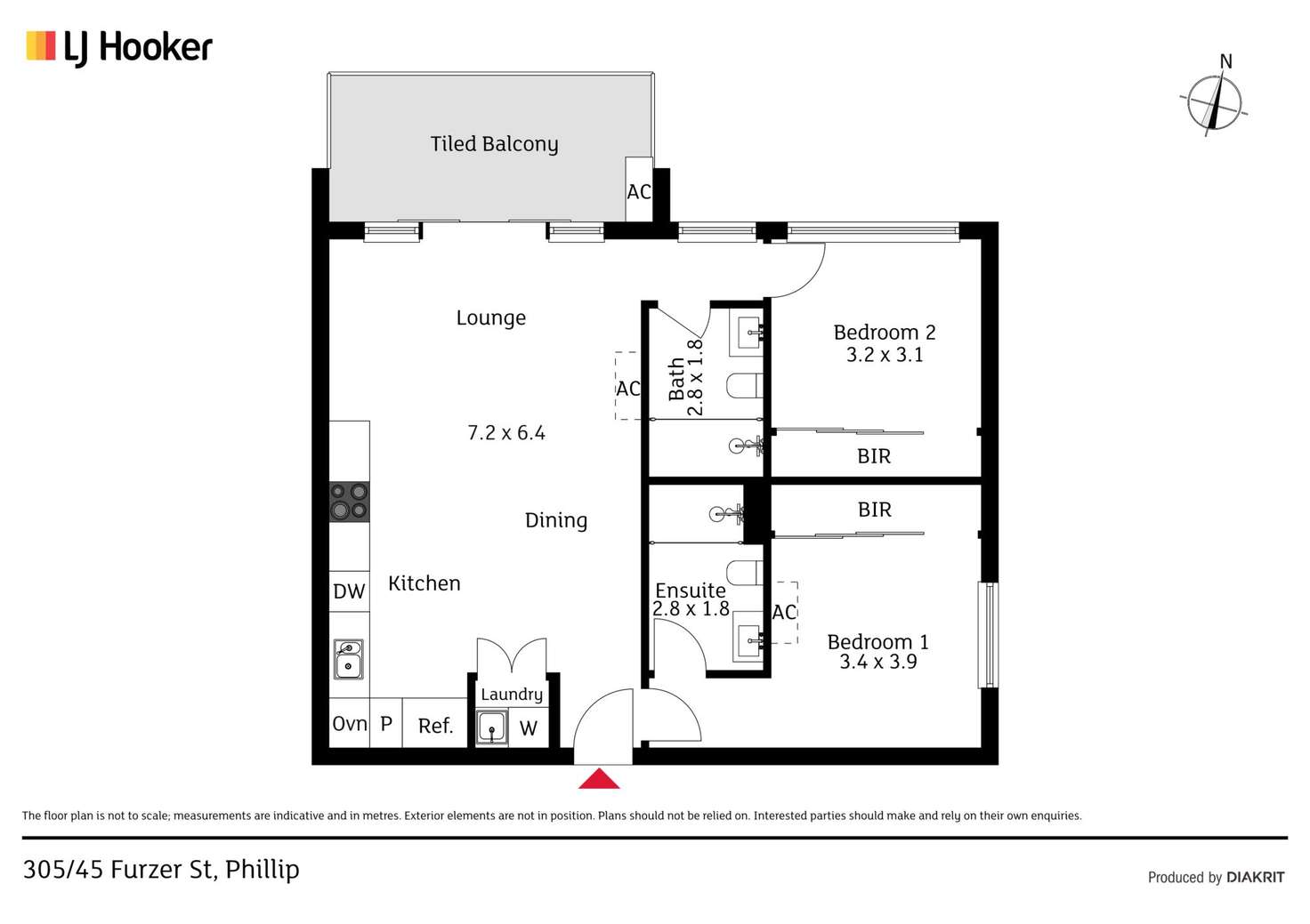 Floorplan of Homely apartment listing, 305/45 Furzer Street, Phillip ACT 2606