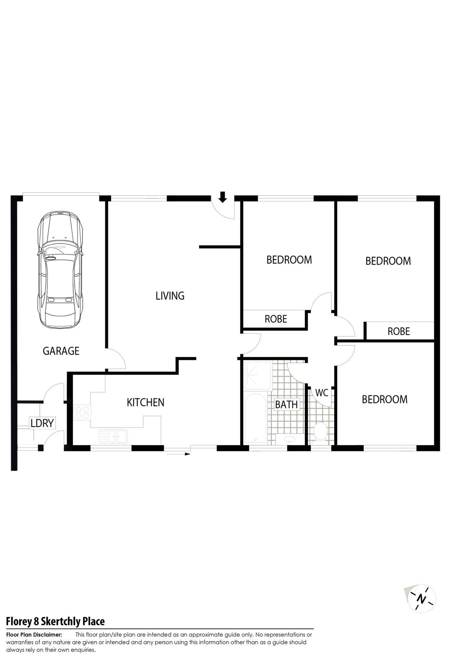 Floorplan of Homely house listing, 8 Skertchly Place, Florey ACT 2615