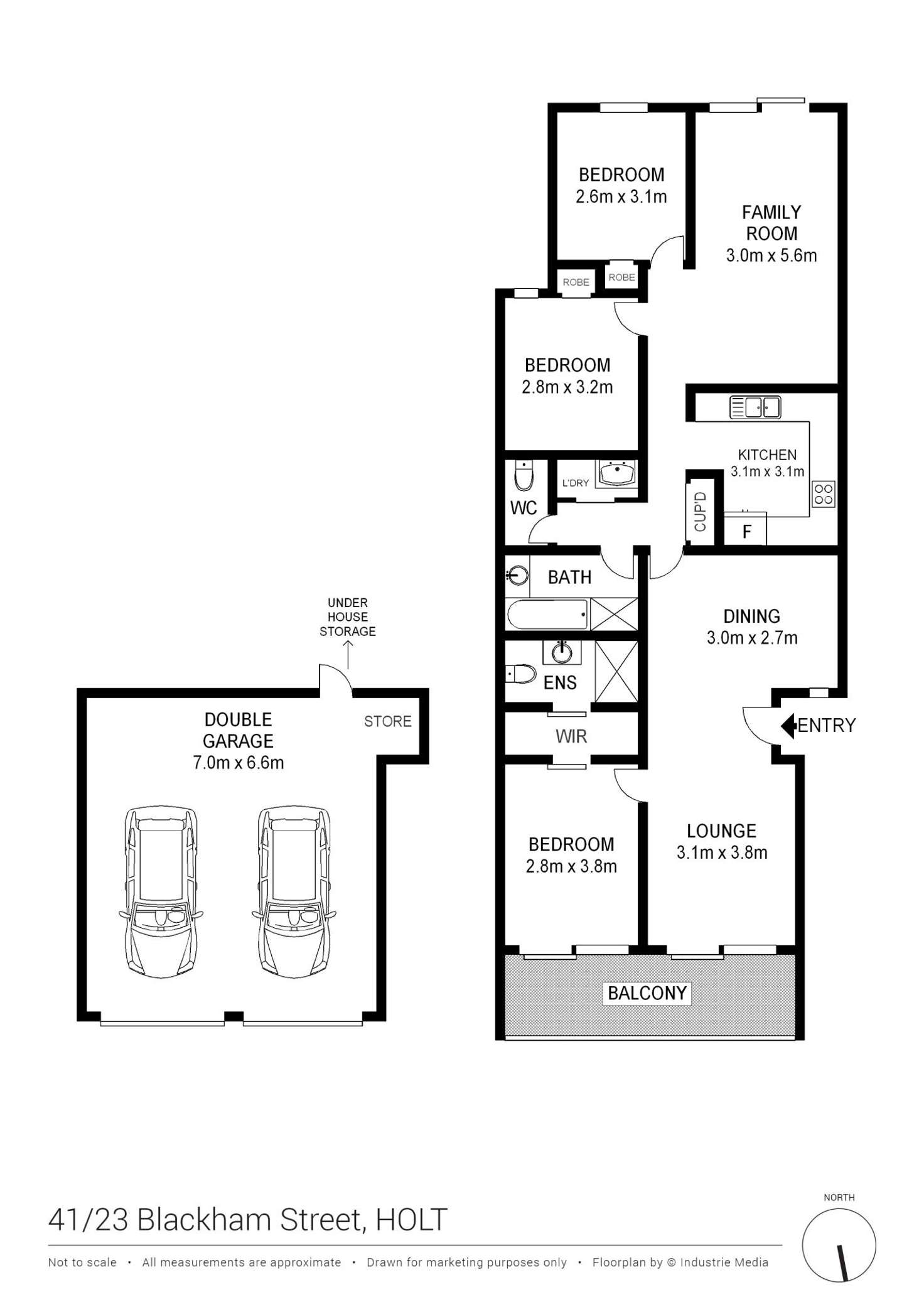 Floorplan of Homely townhouse listing, 41/23 Blackham Street, Holt ACT 2615