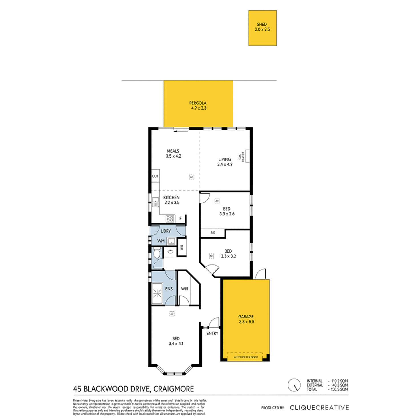 Floorplan of Homely house listing, 45 Blackwood Drive, Craigmore SA 5114