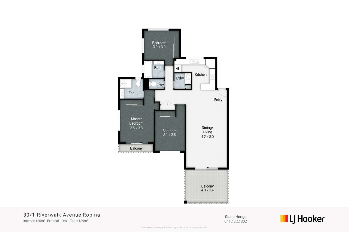 Floorplan of Homely apartment listing, 30/1 Riverwalk Avenue, Robina QLD 4226