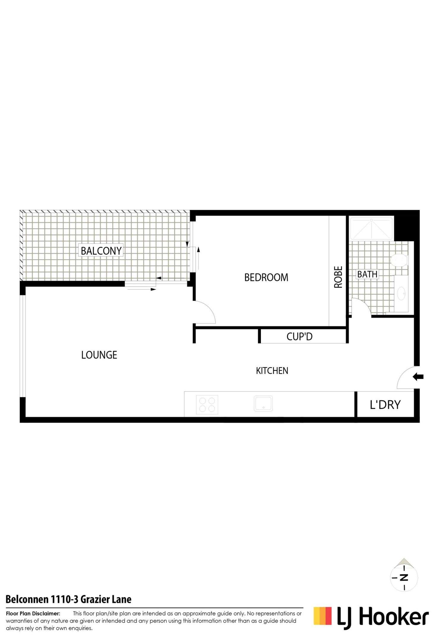 Floorplan of Homely unit listing, 1110/3 Grazier Lane, Belconnen ACT 2617