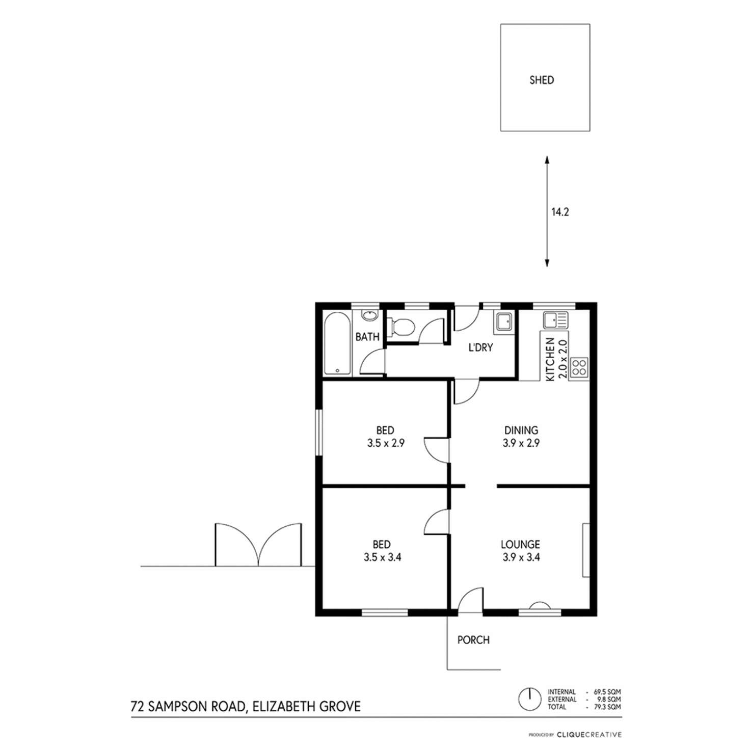 Floorplan of Homely house listing, 72 Sampson Road, Elizabeth Grove SA 5112