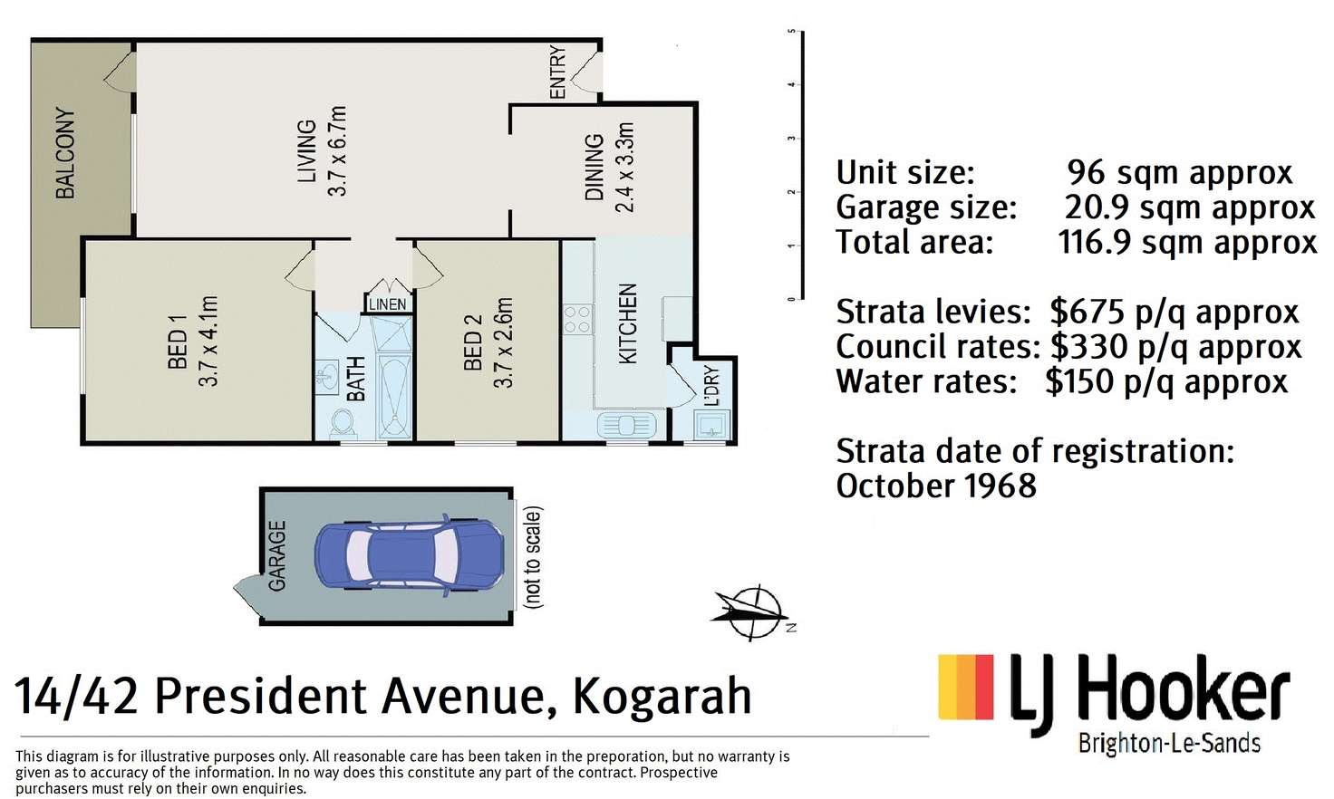 Floorplan of Homely unit listing, 14/42 President Avenue, Kogarah NSW 2217