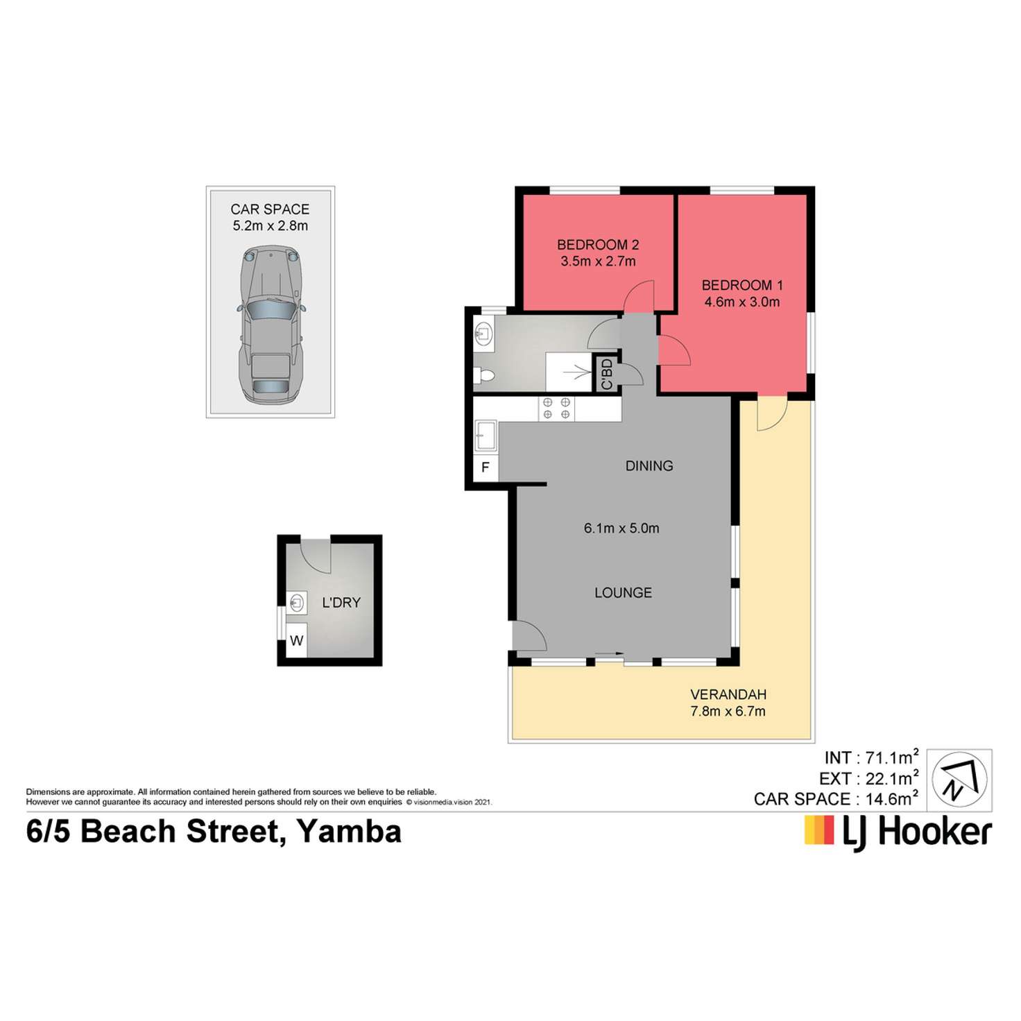 Floorplan of Homely unit listing, 6/5 Beach Street, Yamba NSW 2464