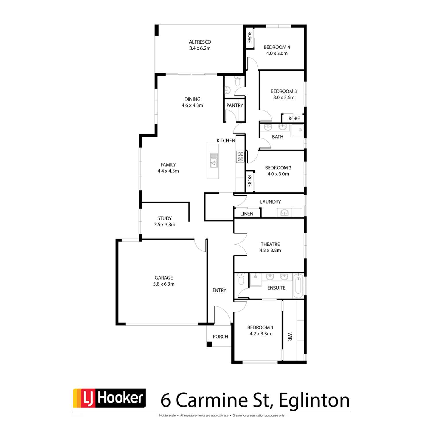 Floorplan of Homely house listing, 6 Carmine Street, Eglinton WA 6034