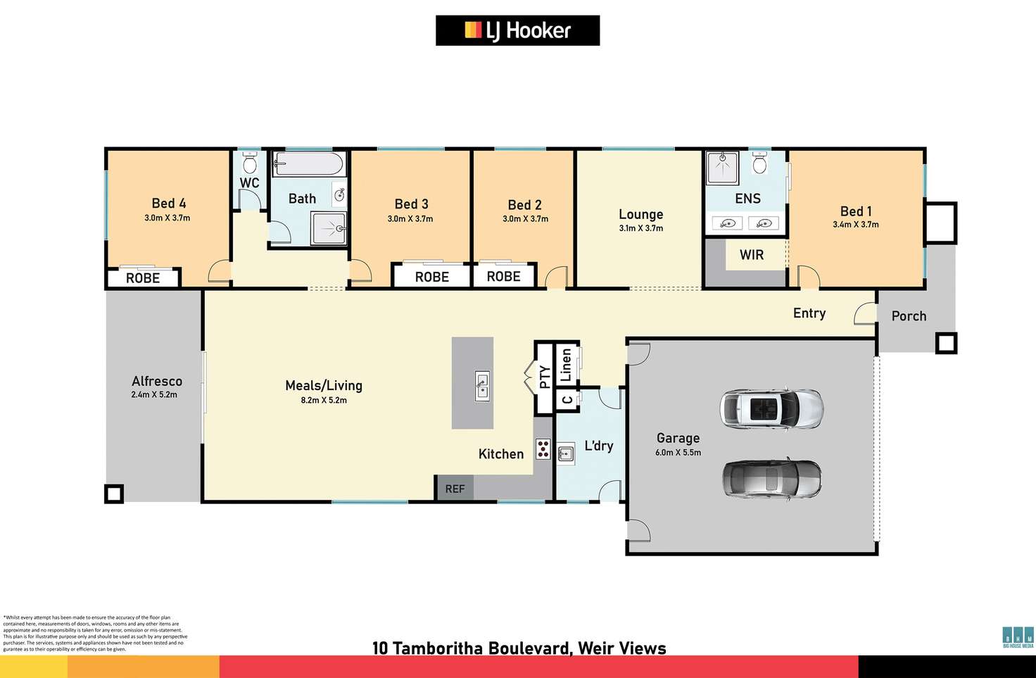 Floorplan of Homely house listing, 10 Tamboritha Boulevard, Weir Views VIC 3338