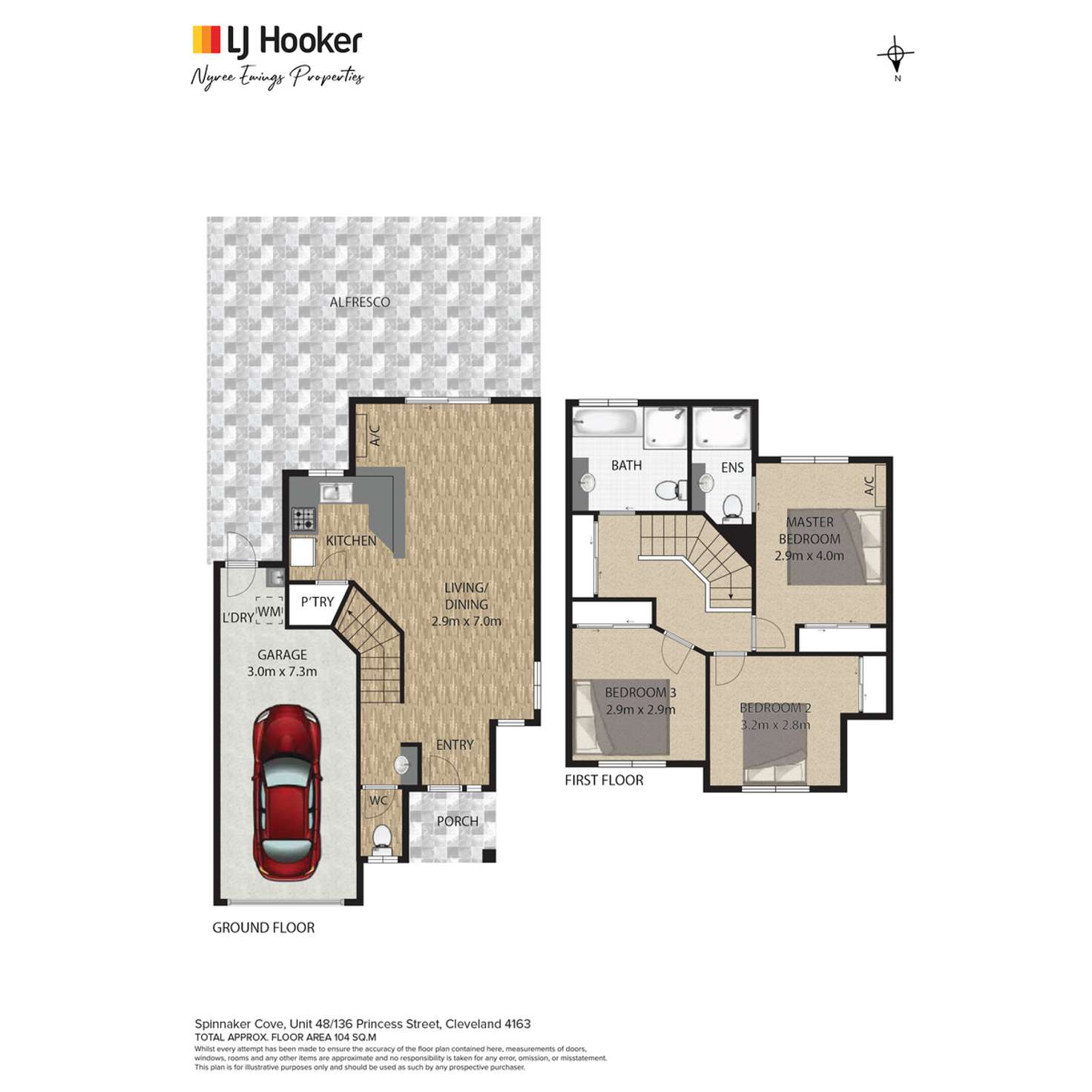 Floorplan of Homely townhouse listing, 48/136 Princess Street, Cleveland QLD 4163