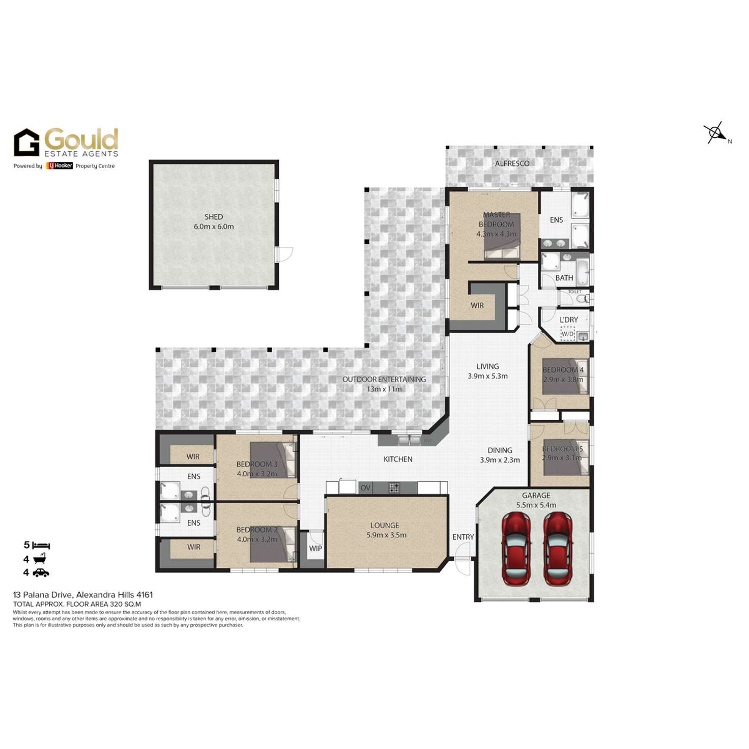 Floorplan of Homely house listing, 13 Palana Drive, Alexandra Hills QLD 4161
