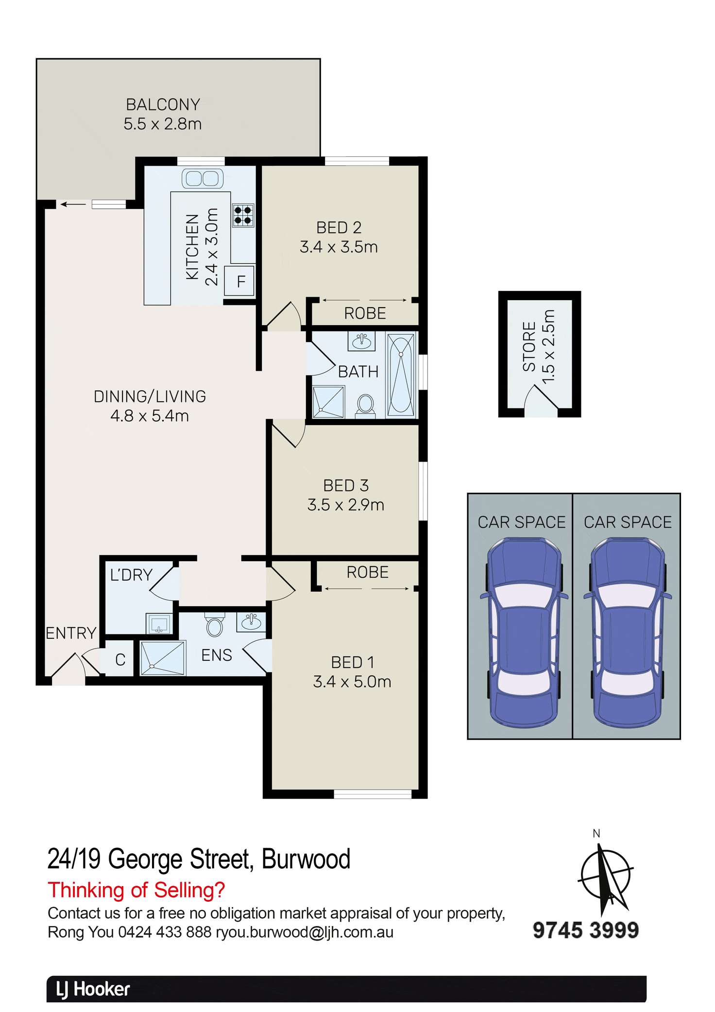 Floorplan of Homely unit listing, 24/19 George Street, Burwood NSW 2134