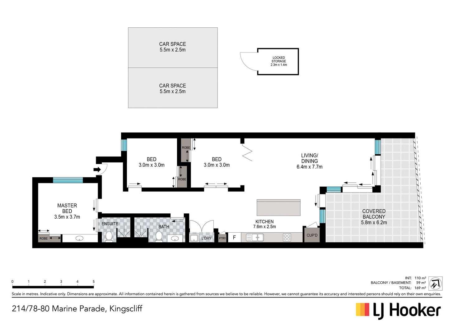 Floorplan of Homely unit listing, 214/78-80 Marine Parade, Kingscliff NSW 2487