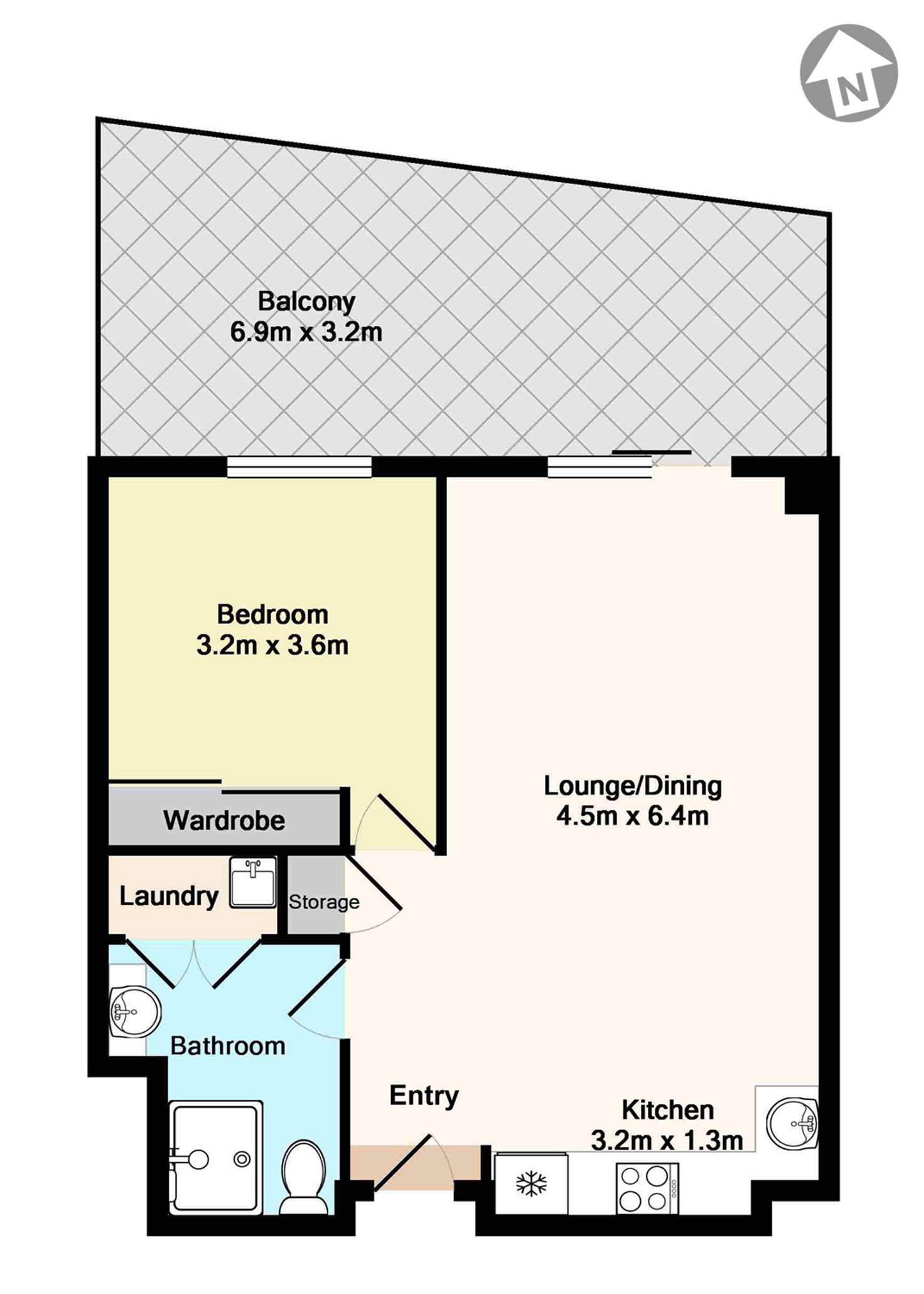 Floorplan of Homely unit listing, Unit 2304/32-36 Orara Street, Waitara NSW 2077