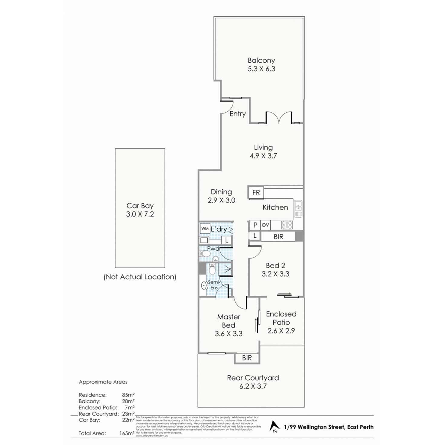 Floorplan of Homely apartment listing, 1/99-105 Wellington Street, East Perth WA 6004
