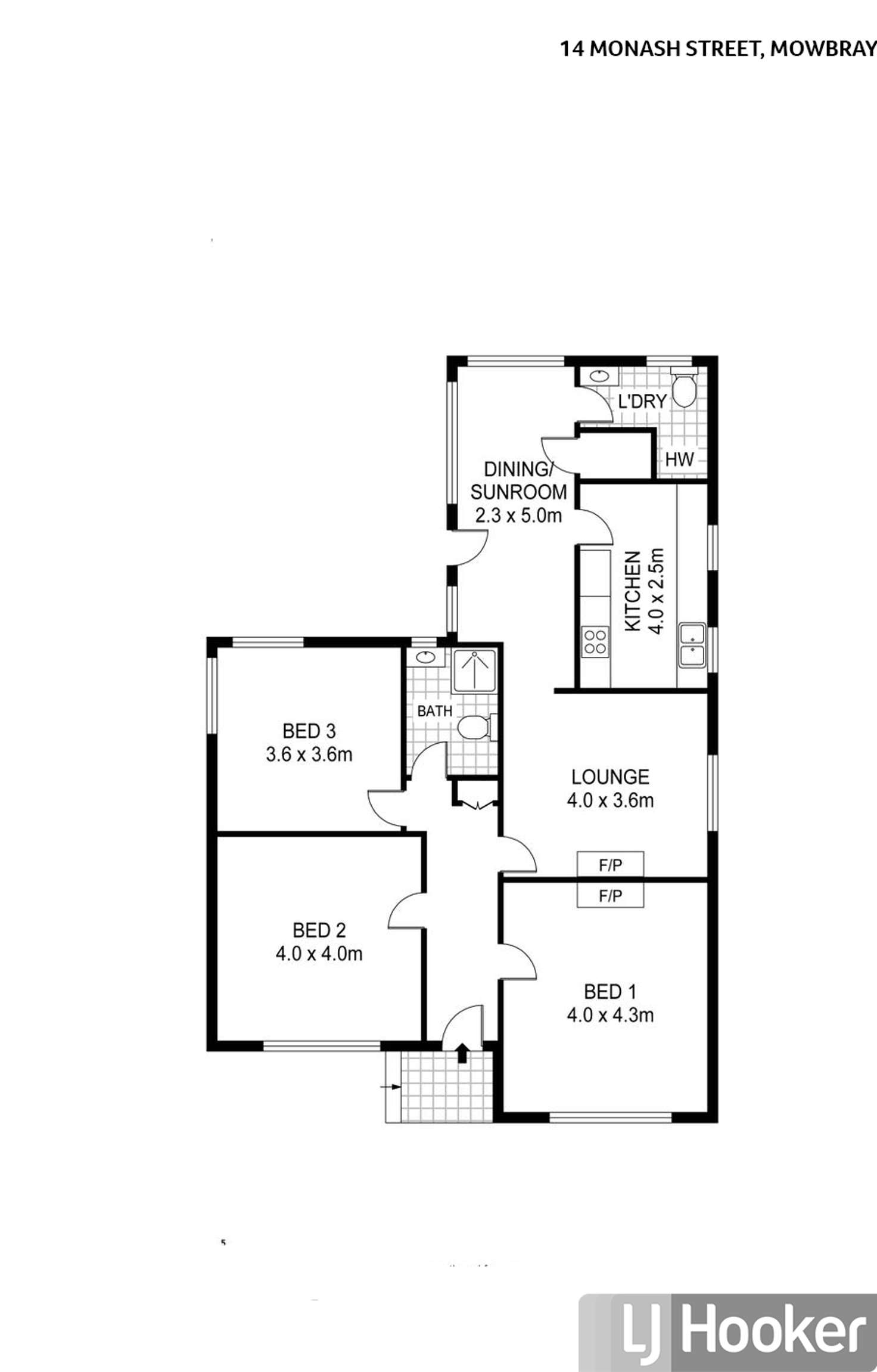 Floorplan of Homely house listing, 14 Monash Street, Mowbray TAS 7248