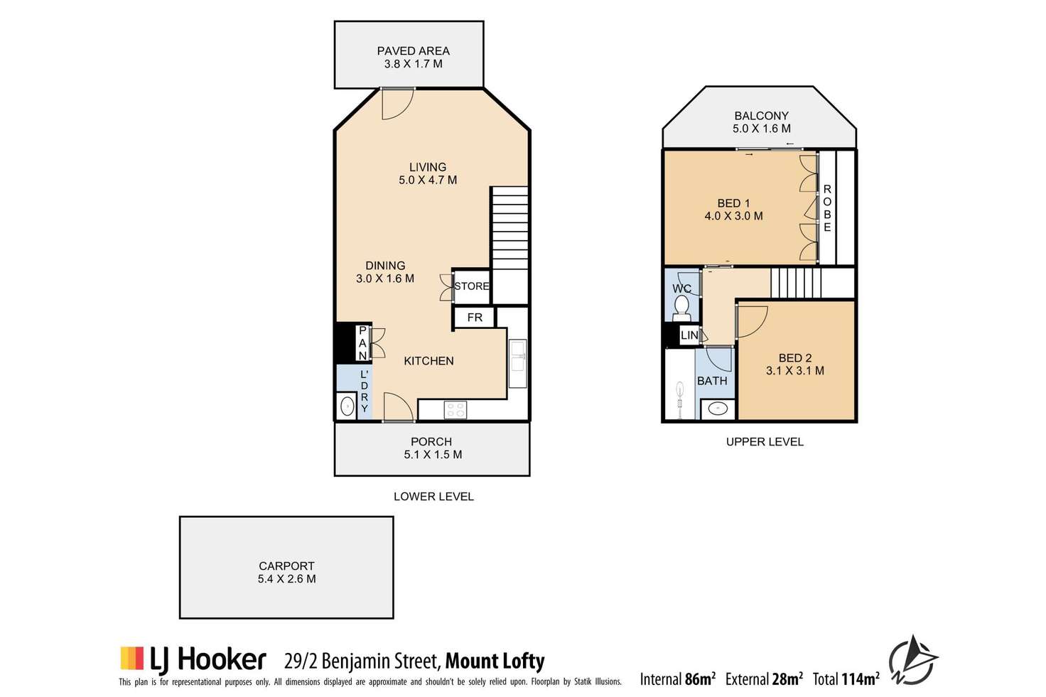 Floorplan of Homely unit listing, 29/2 Benjamin Street, Mount Lofty QLD 4350