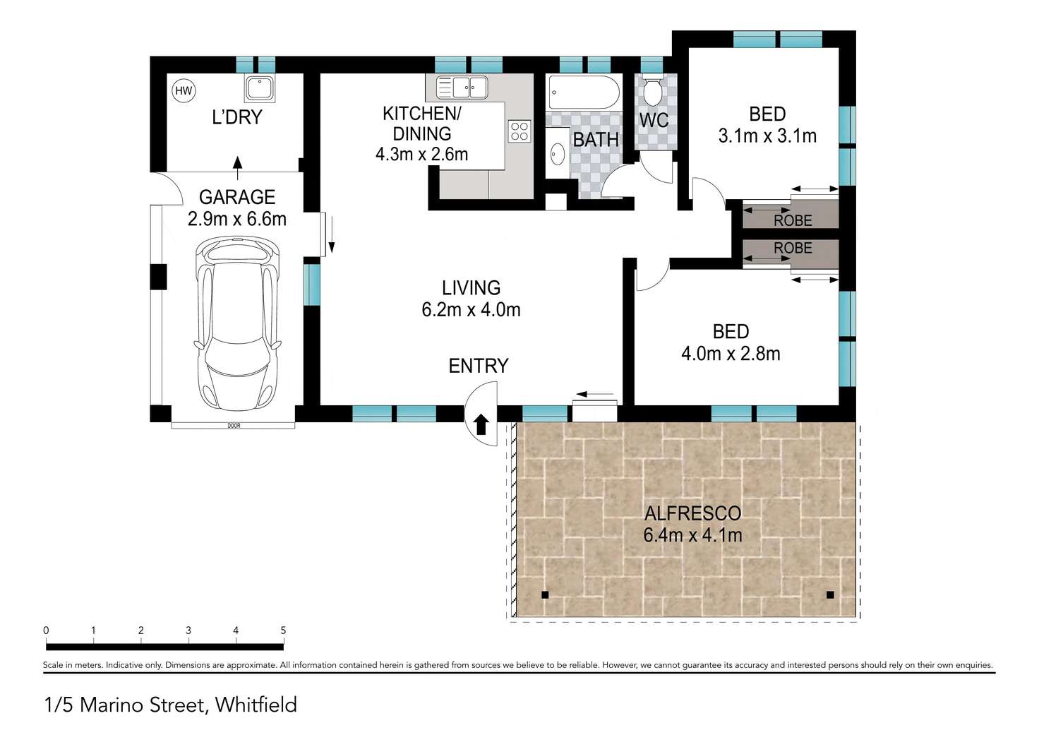 Floorplan of Homely semiDetached listing, 1/5-7 Marino Street, Whitfield QLD 4870