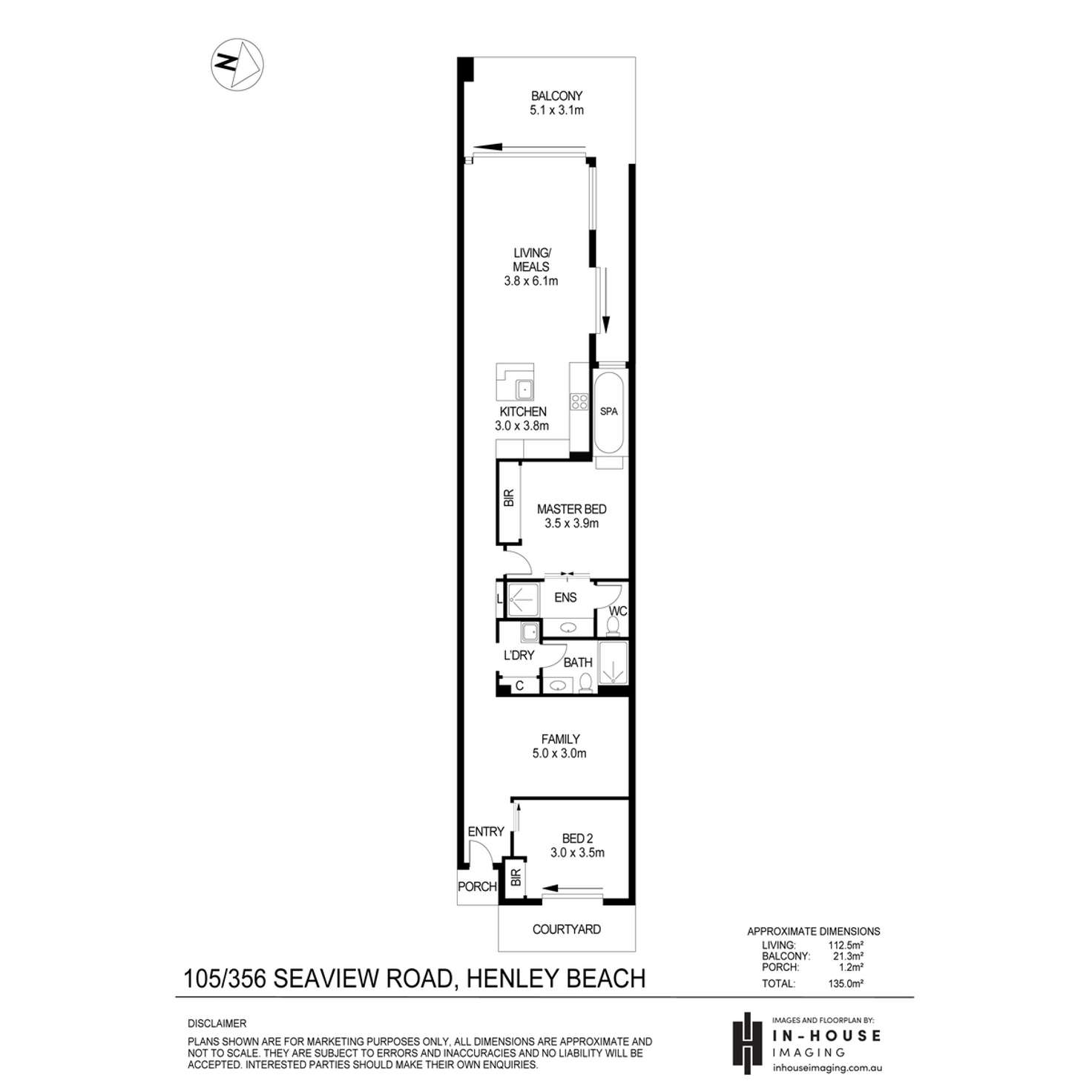 Floorplan of Homely apartment listing, 105/356 Seaview Road, Henley Beach SA 5022