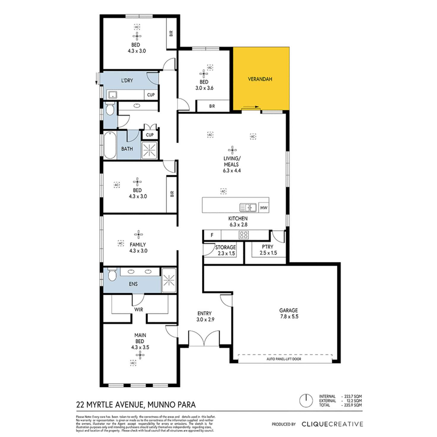 Floorplan of Homely house listing, 22 Myrtle Avenue, Munno Para SA 5115