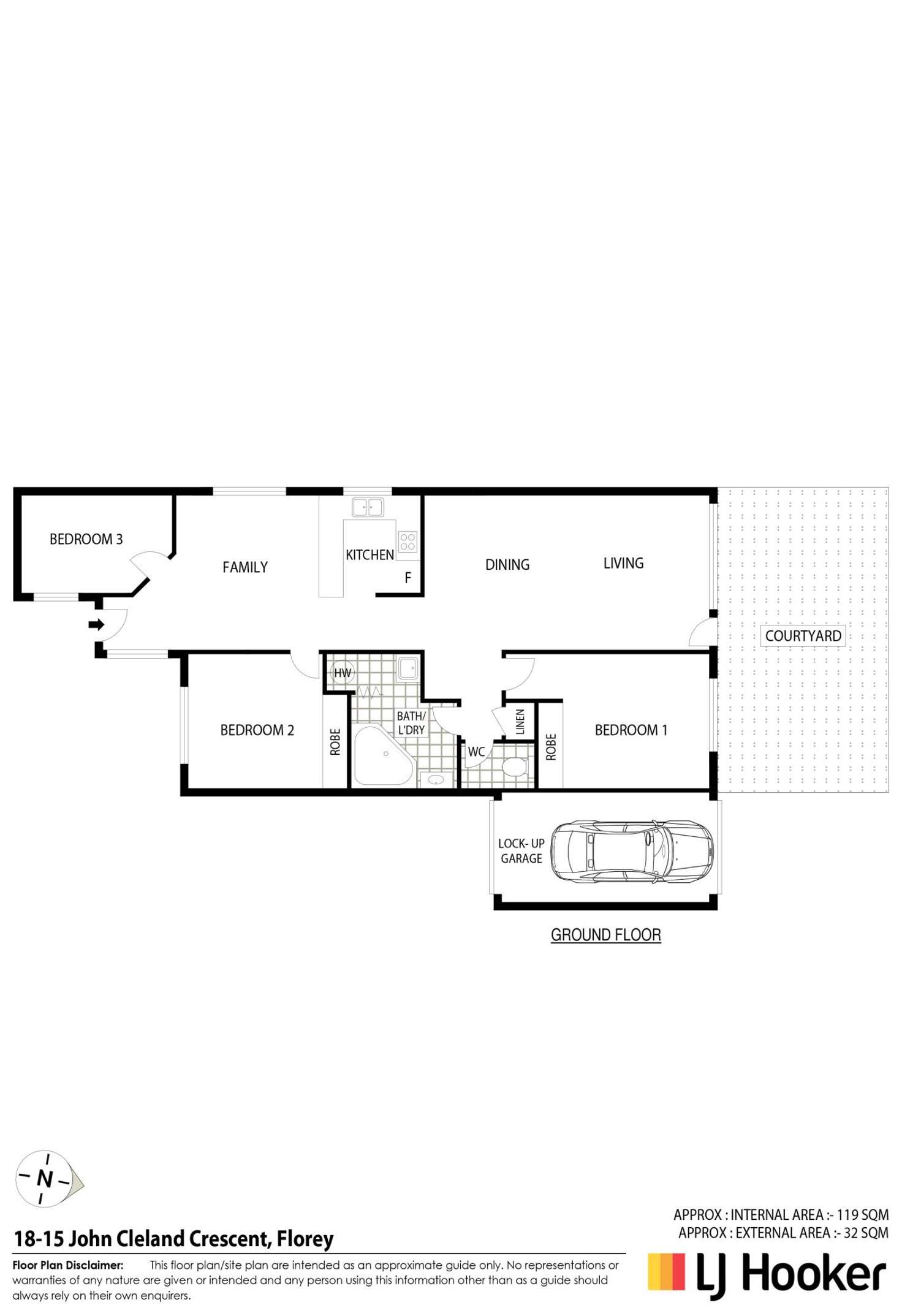 Floorplan of Homely townhouse listing, 18/15 John Cleland Crescent, Florey ACT 2615