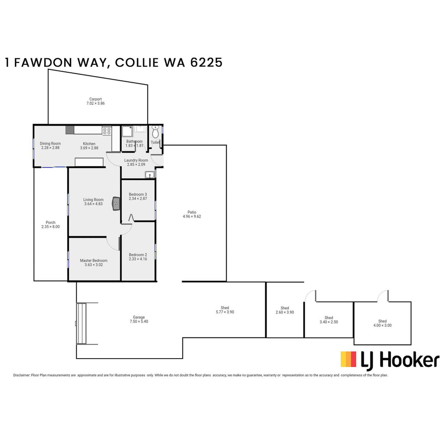 Floorplan of Homely house listing, 1 Fawdon Way, Collie WA 6225