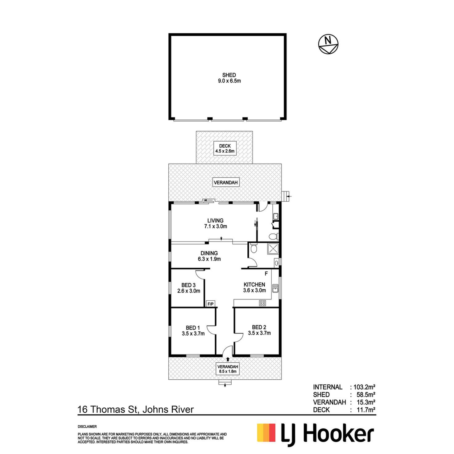 Floorplan of Homely house listing, 16 Thomas Street, Johns River NSW 2443