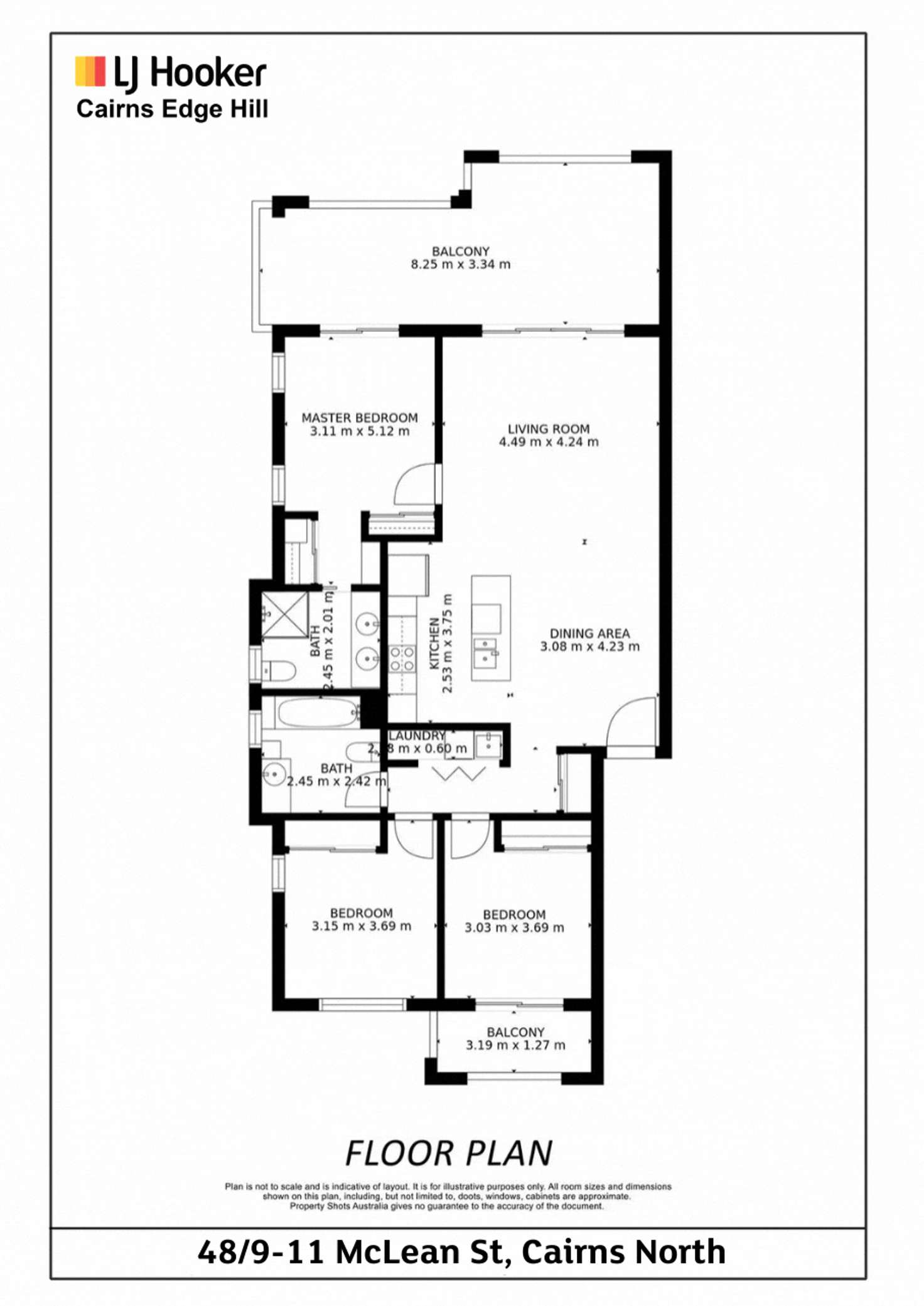 Floorplan of Homely apartment listing, 48/9-11 McLean Street, Cairns North QLD 4870