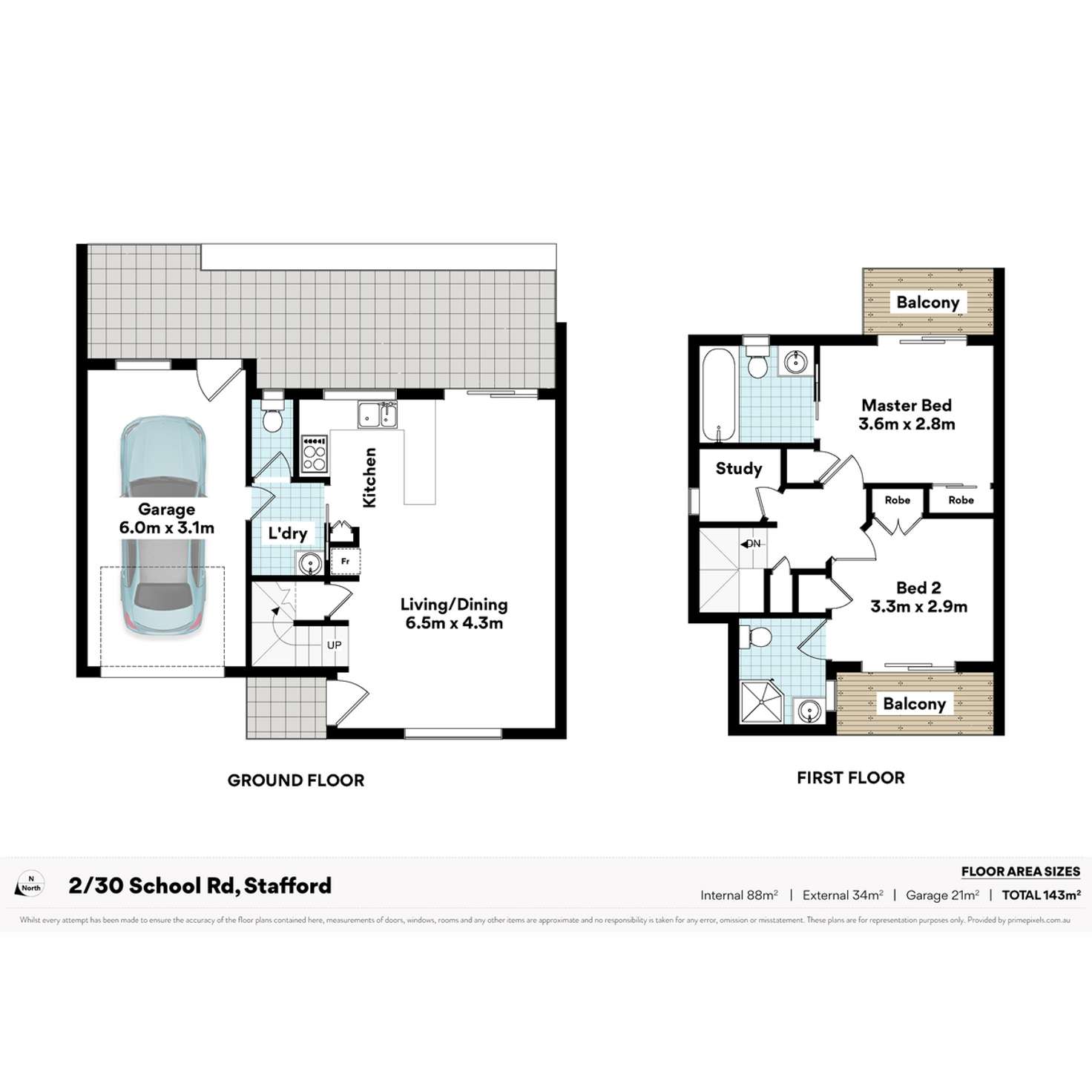 Floorplan of Homely townhouse listing, 2/30 School Road, Stafford QLD 4053