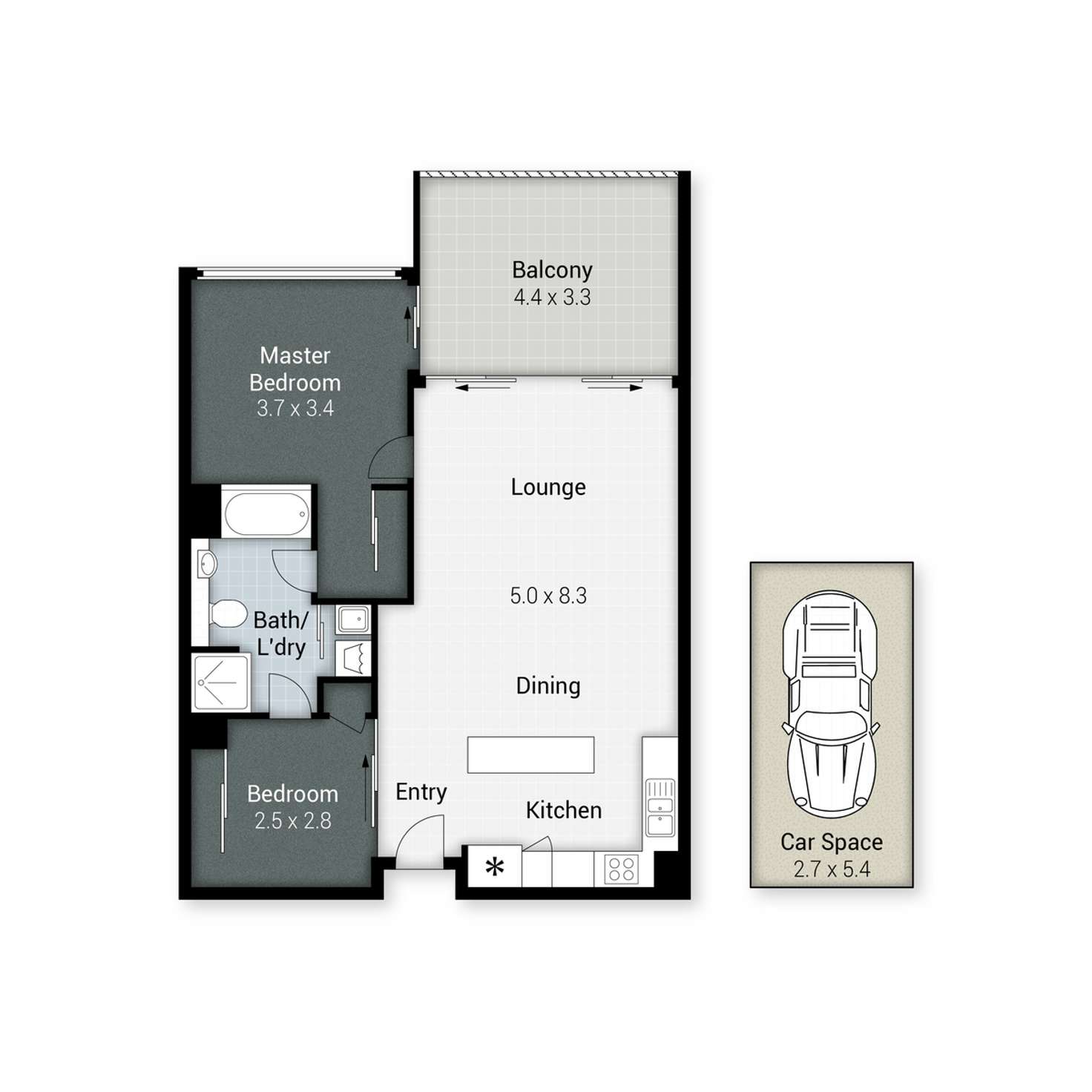 Floorplan of Homely unit listing, 1108/360 Marine Parade, Labrador QLD 4215