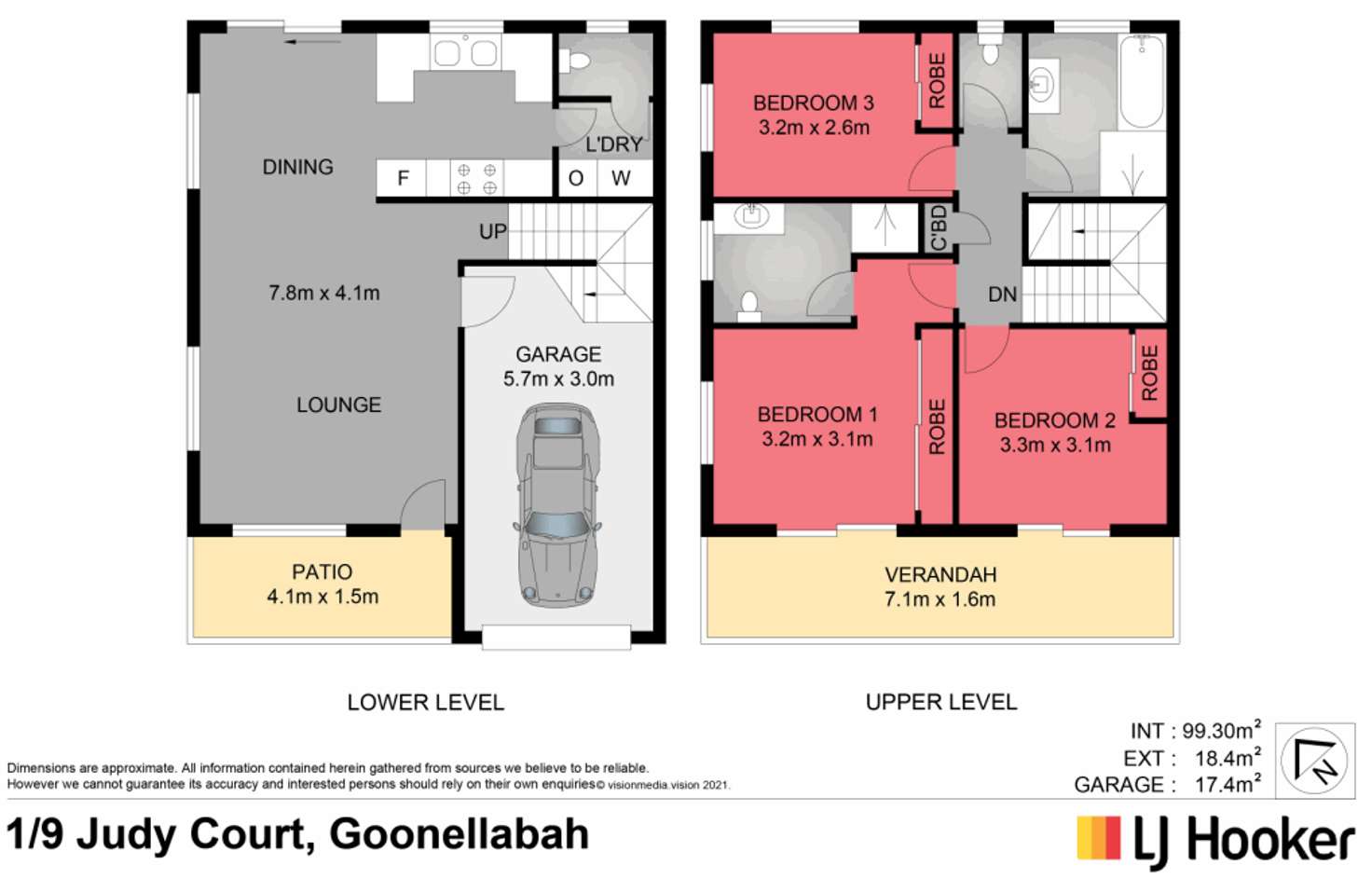 Floorplan of Homely townhouse listing, 1/9 Judy Court, Goonellabah NSW 2480