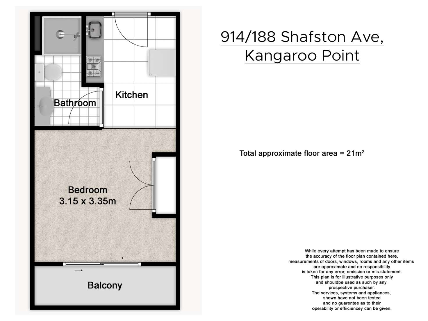 Floorplan of Homely apartment listing, 914/188 Shafston Avenue, Kangaroo Point QLD 4169