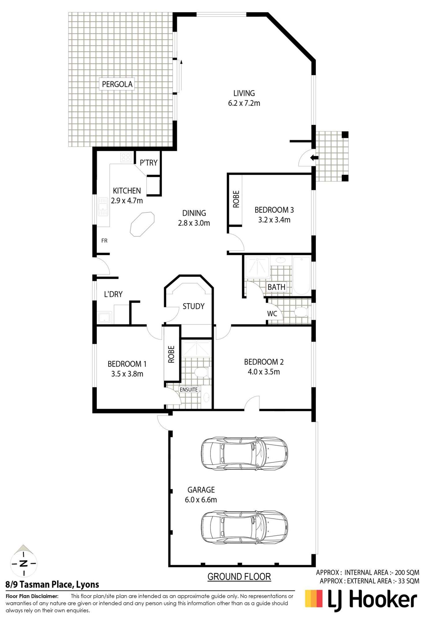 Floorplan of Homely townhouse listing, 8/9 Tasman Place, Lyons ACT 2606