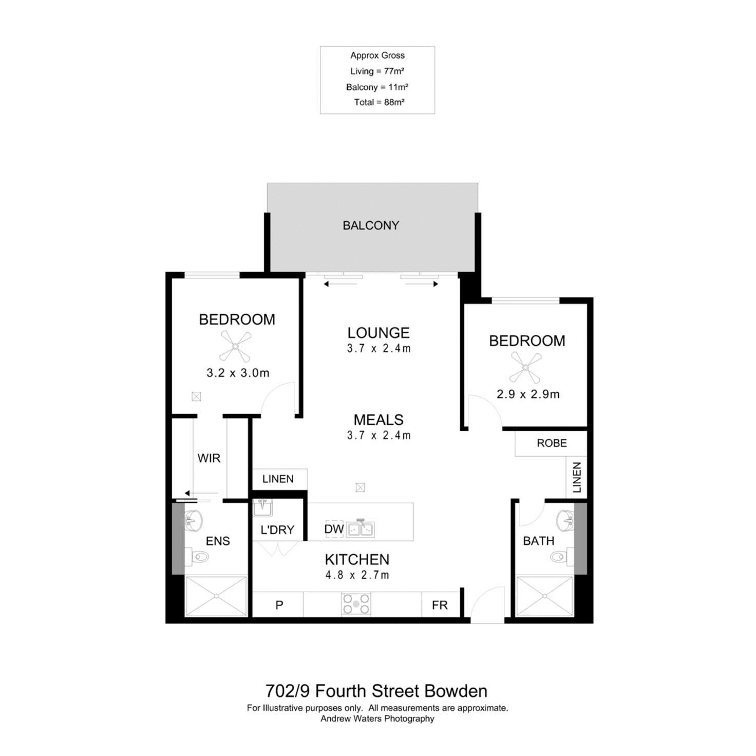 Floorplan of Homely apartment listing, 702/9 Fourth Street, Bowden SA 5007