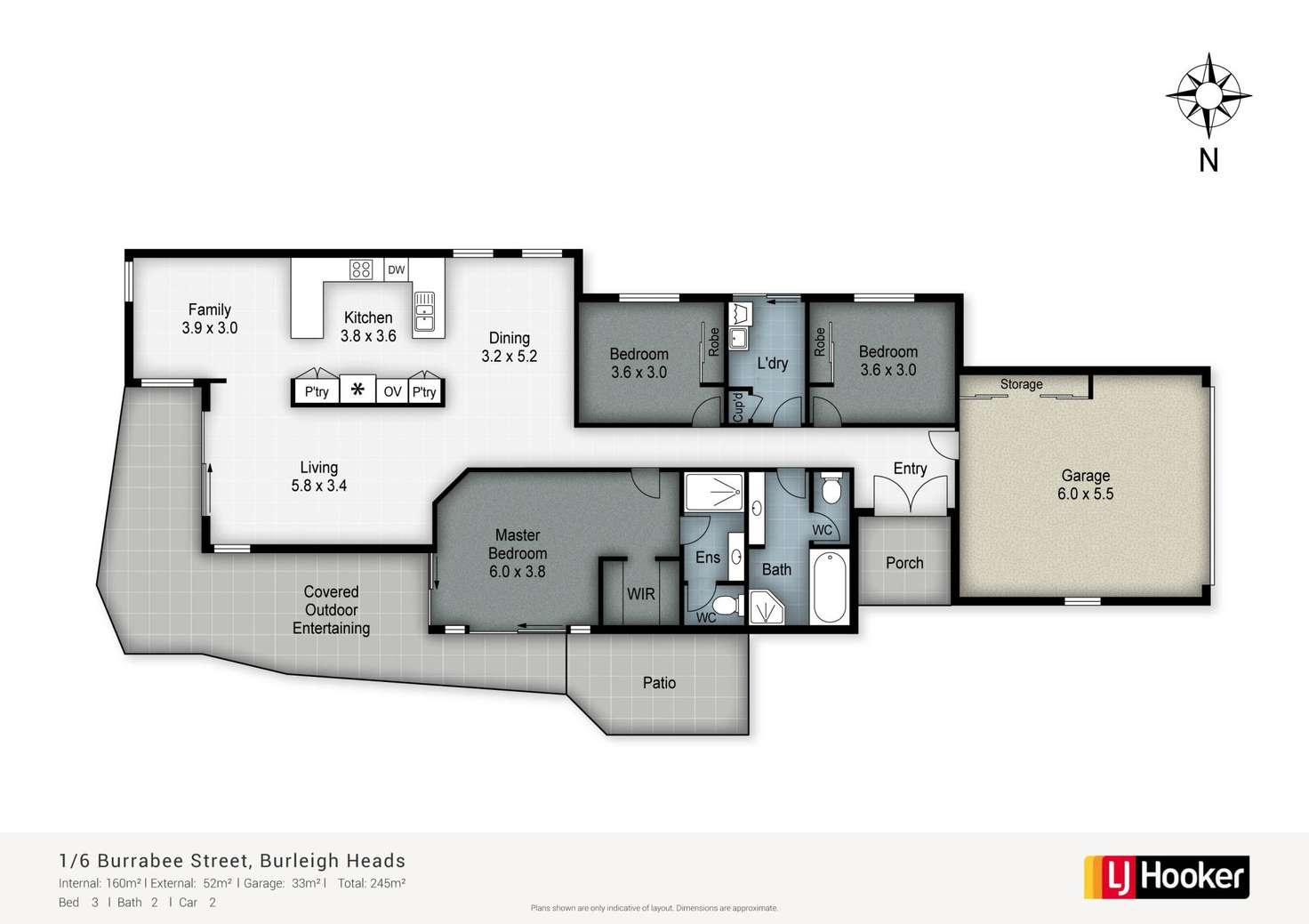 Floorplan of Homely semiDetached listing, 1/6 Burrabee Street, Burleigh Heads QLD 4220