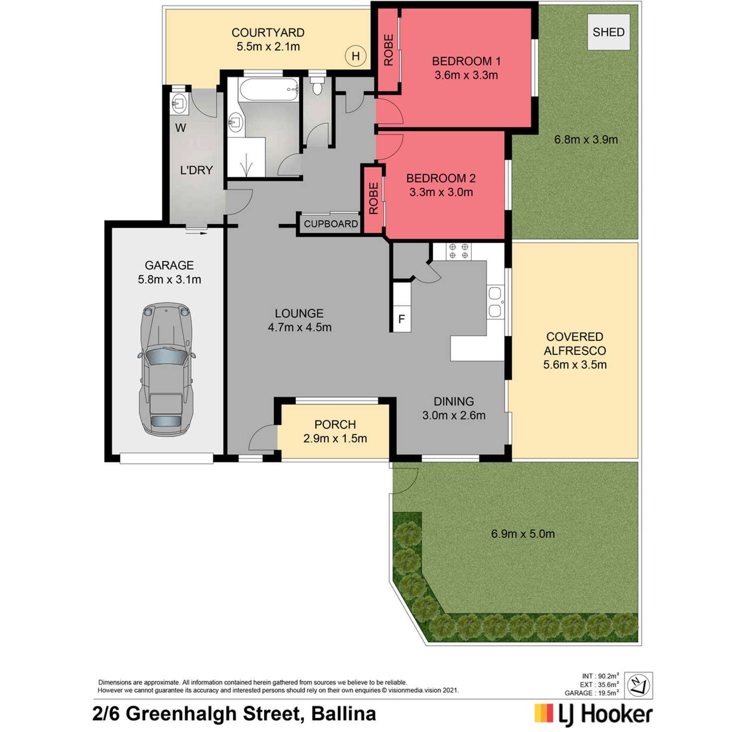 Floorplan of Homely villa listing, 2/6 Greenhalgh Street, Ballina NSW 2478