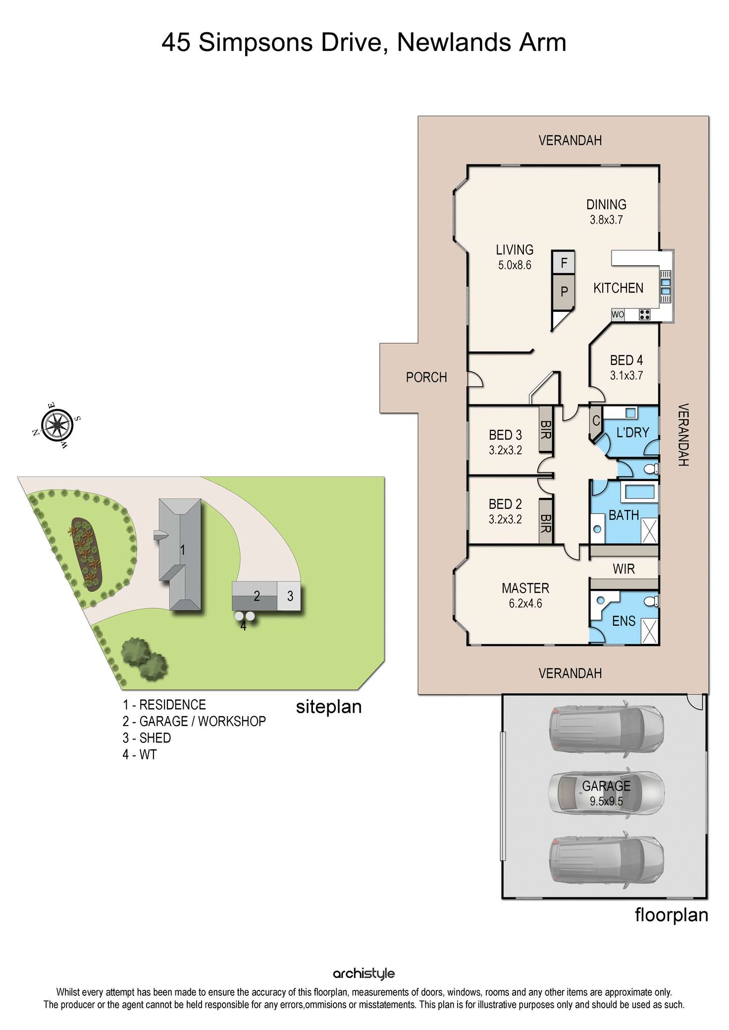 Floorplan of Homely house listing, 45 Simpsons Drive, Newlands Arm VIC 3875