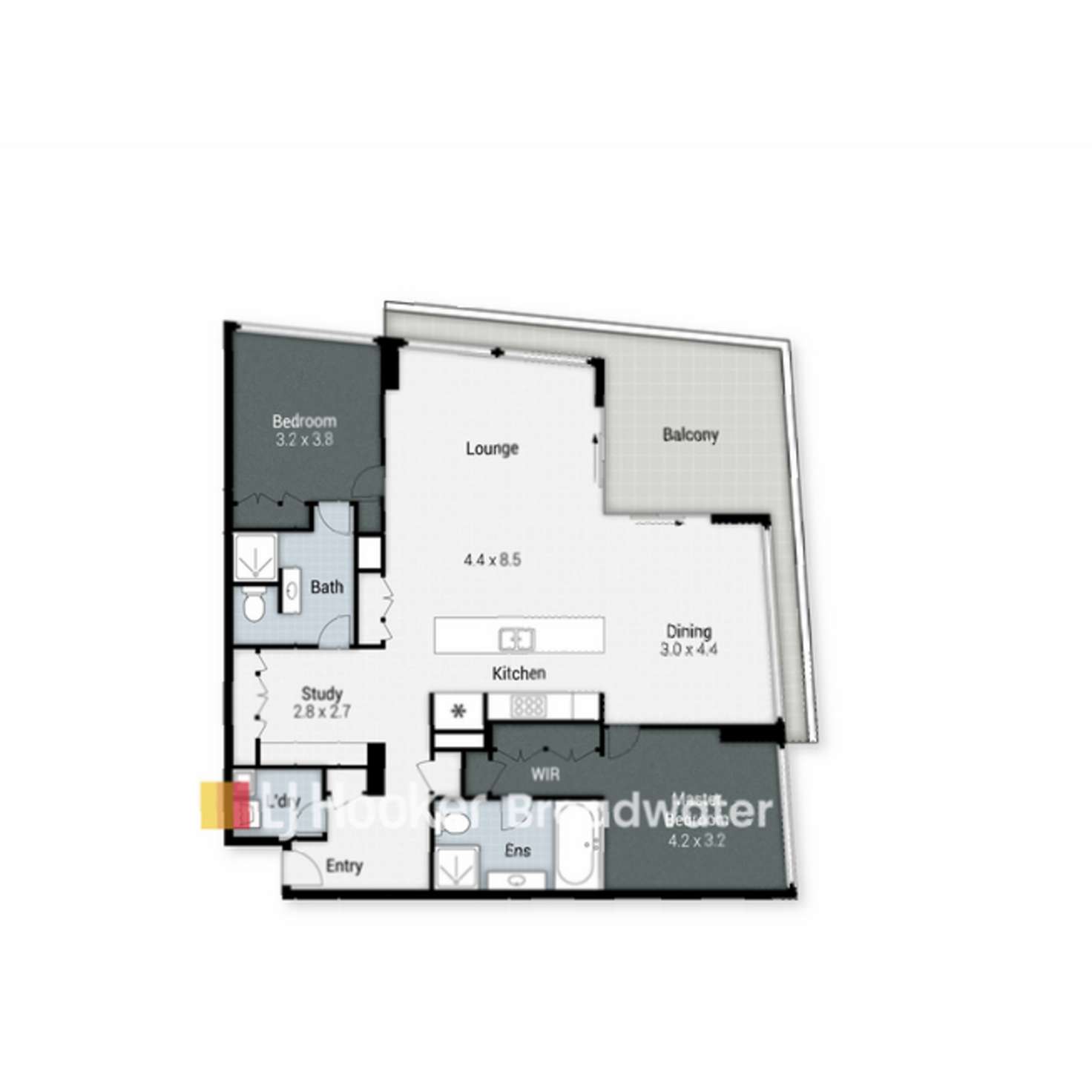 Floorplan of Homely unit listing, 303/230 Marine Parade, Labrador QLD 4215