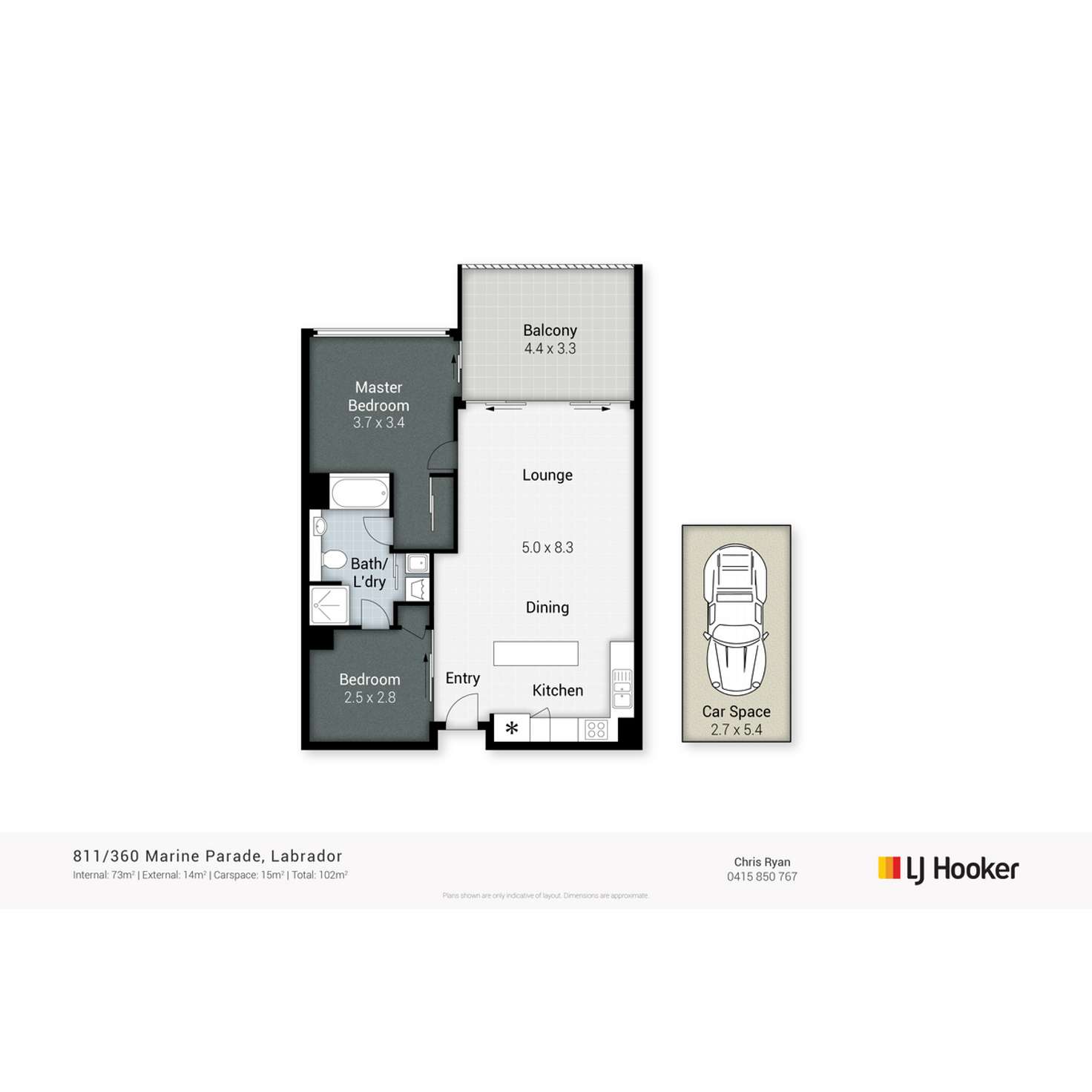 Floorplan of Homely unit listing, 811/360 Marine Parade, Labrador QLD 4215