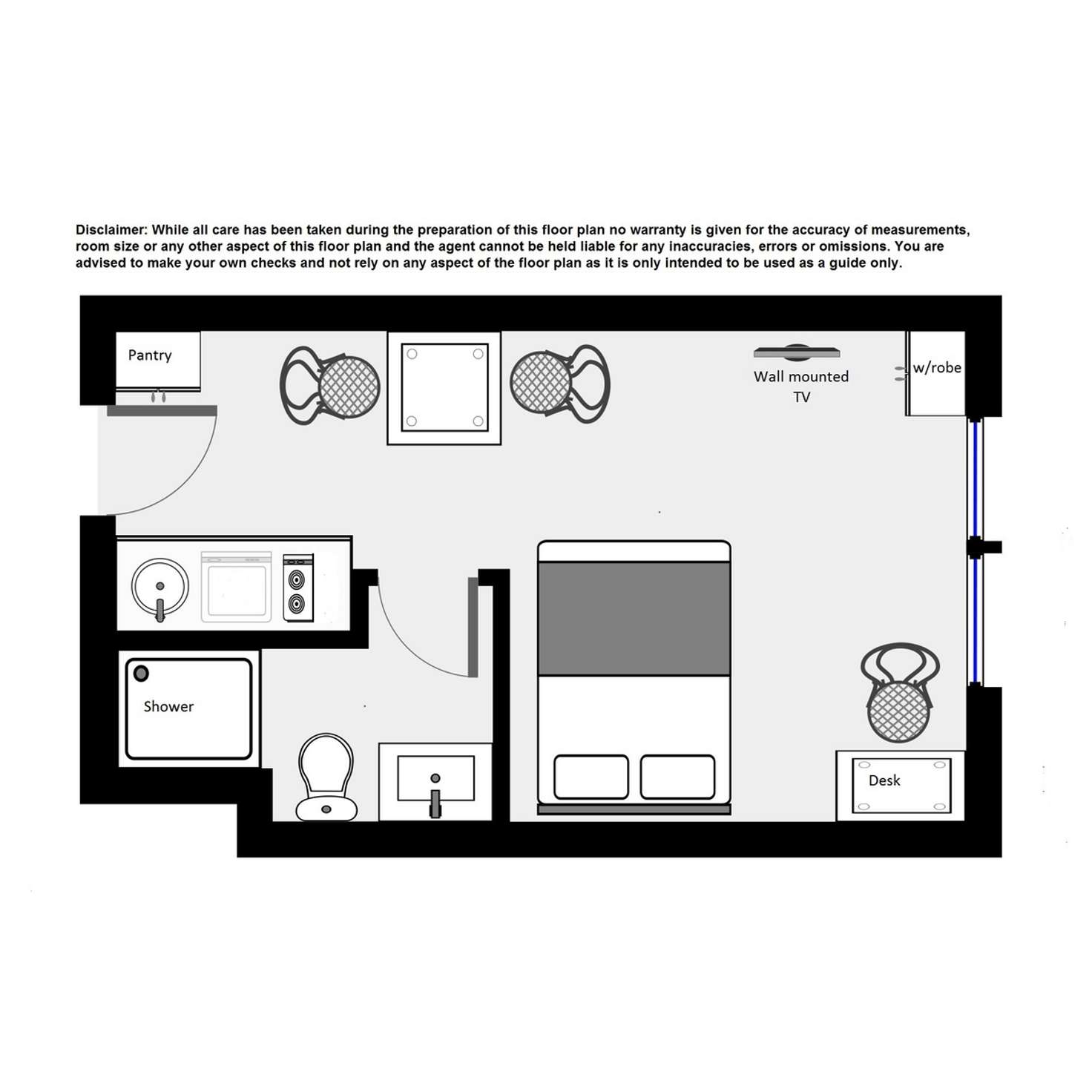 Floorplan of Homely studio listing, 812/188 Shafston Avenue, Kangaroo Point QLD 4169