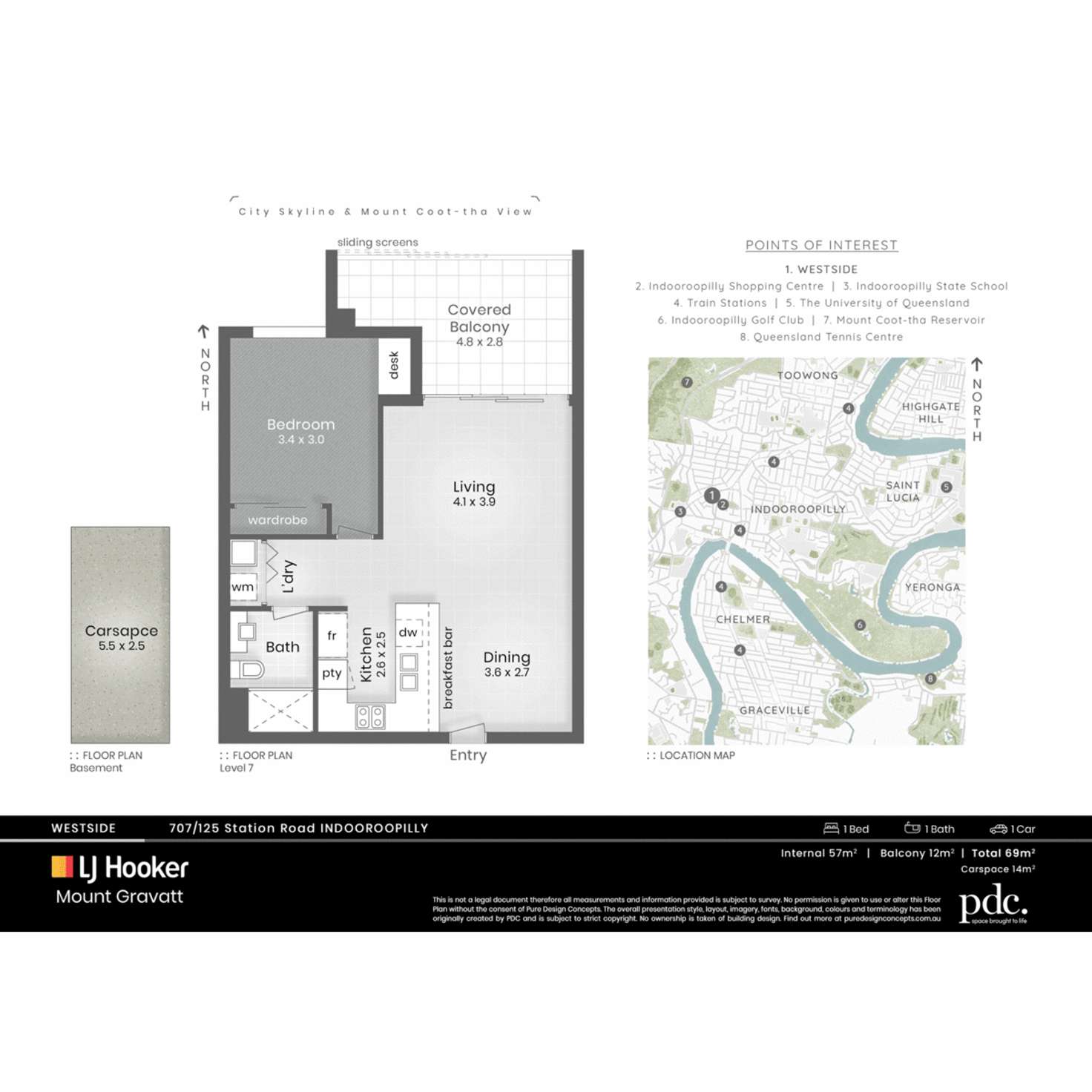Floorplan of Homely apartment listing, 707/125 Station Road, Indooroopilly QLD 4068
