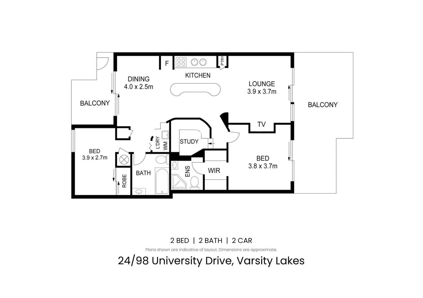 Floorplan of Homely apartment listing, 24/98 University Drive, Varsity Lakes QLD 4227