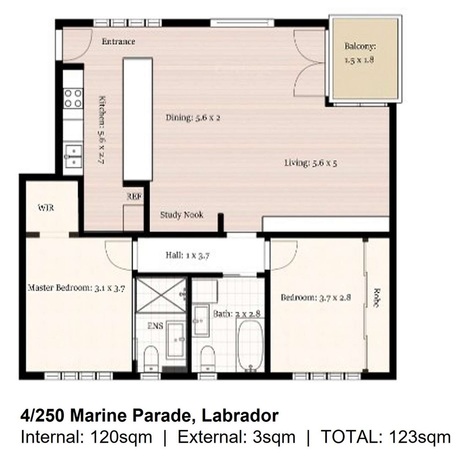 Floorplan of Homely apartment listing, 4/250 Marine Parade, Labrador QLD 4215