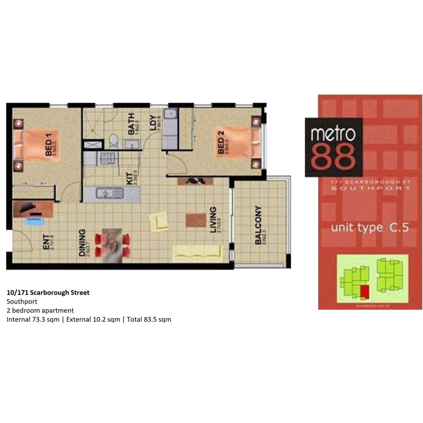 Floorplan of Homely apartment listing, 10/171 Scarborough Street, Southport QLD 4215