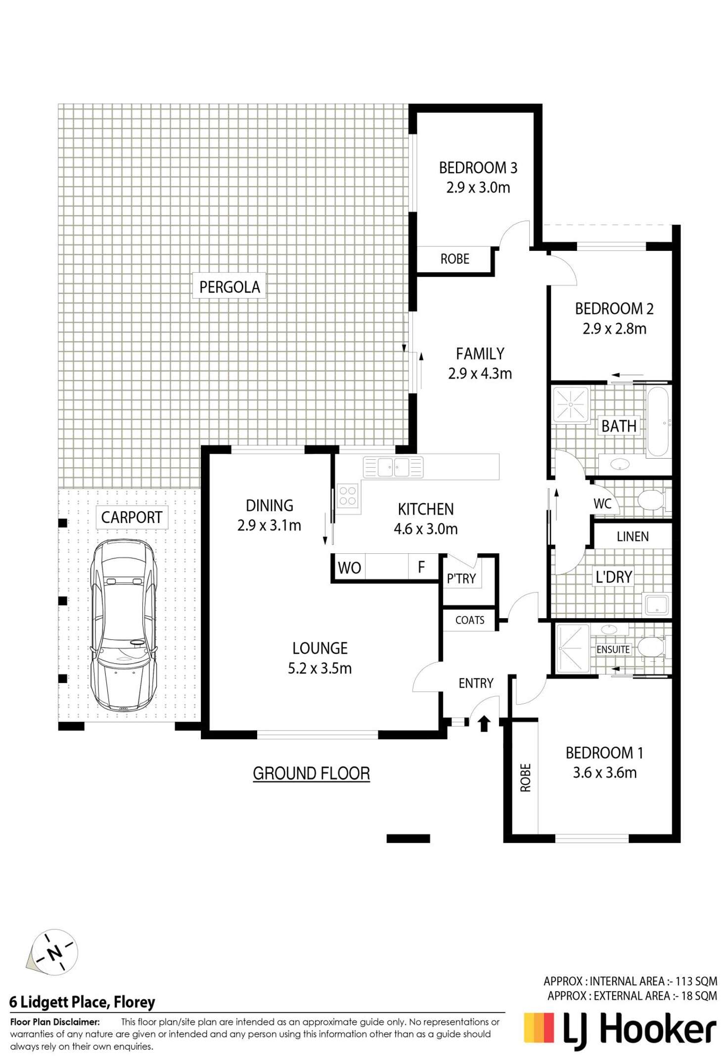 Floorplan of Homely house listing, 6 Lidgett Place, Florey ACT 2615